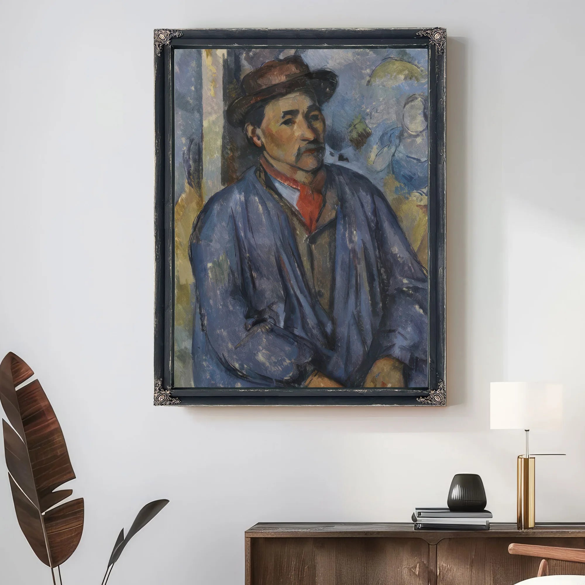 Man In A Blue Smock By Paul Cezanne Fine Art Print