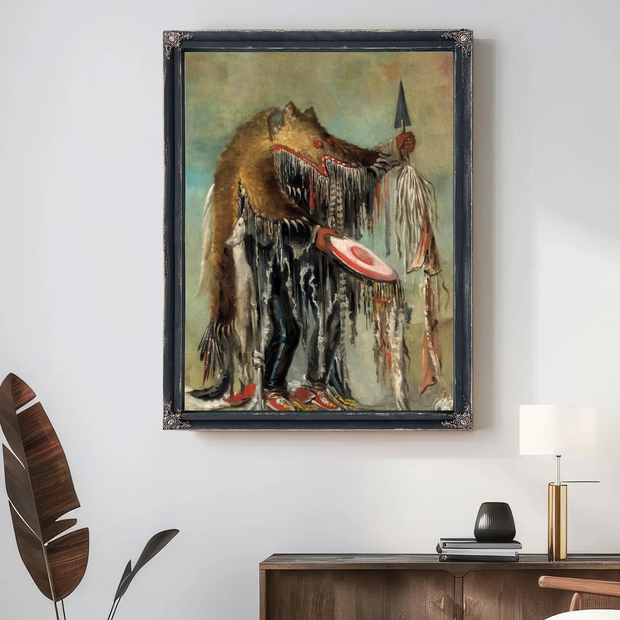 Medicine Man, Performing His Mysteries Over A Dying Man By George Catlin Fine Art Print