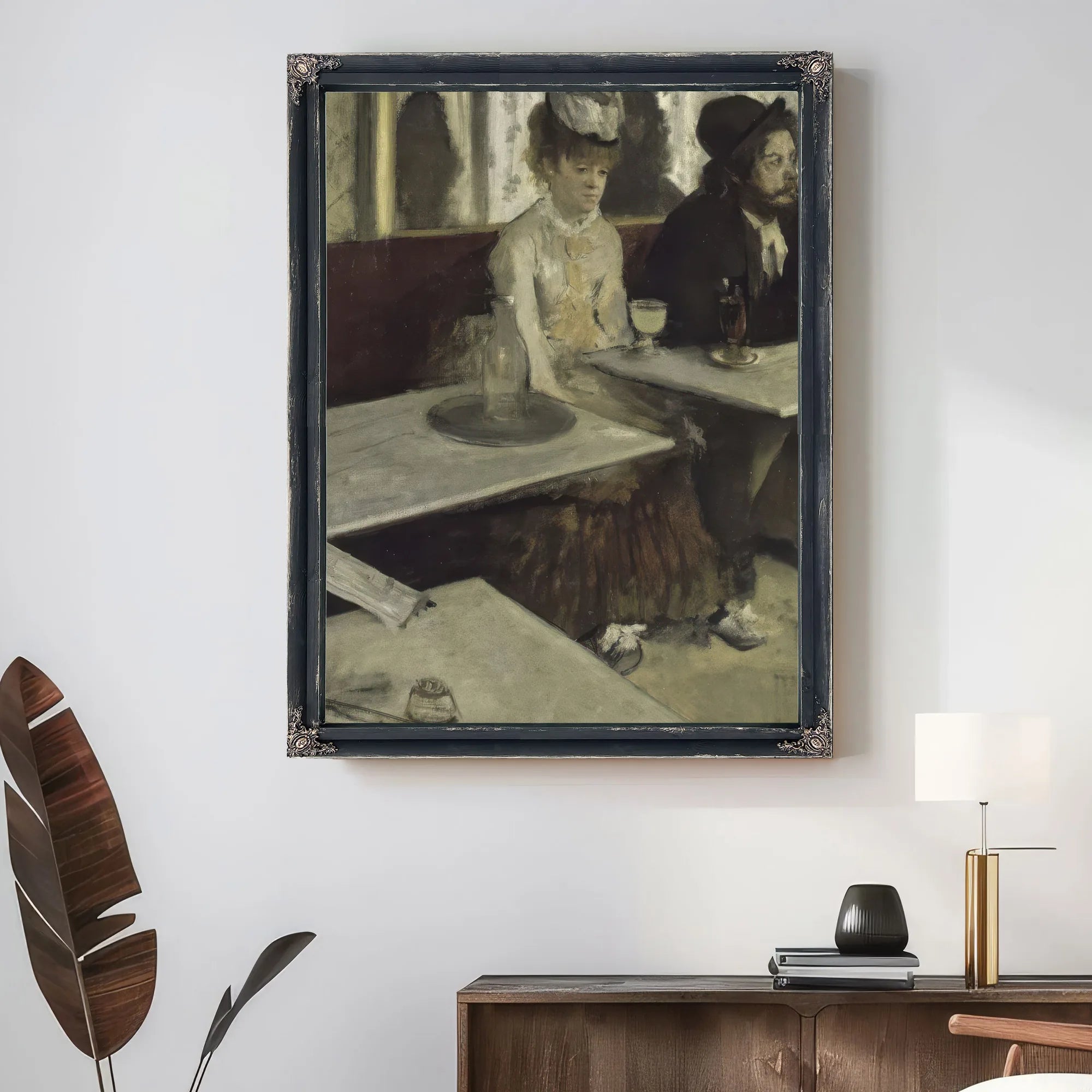 In A Cafe By Edgar Degas Fine Art Print