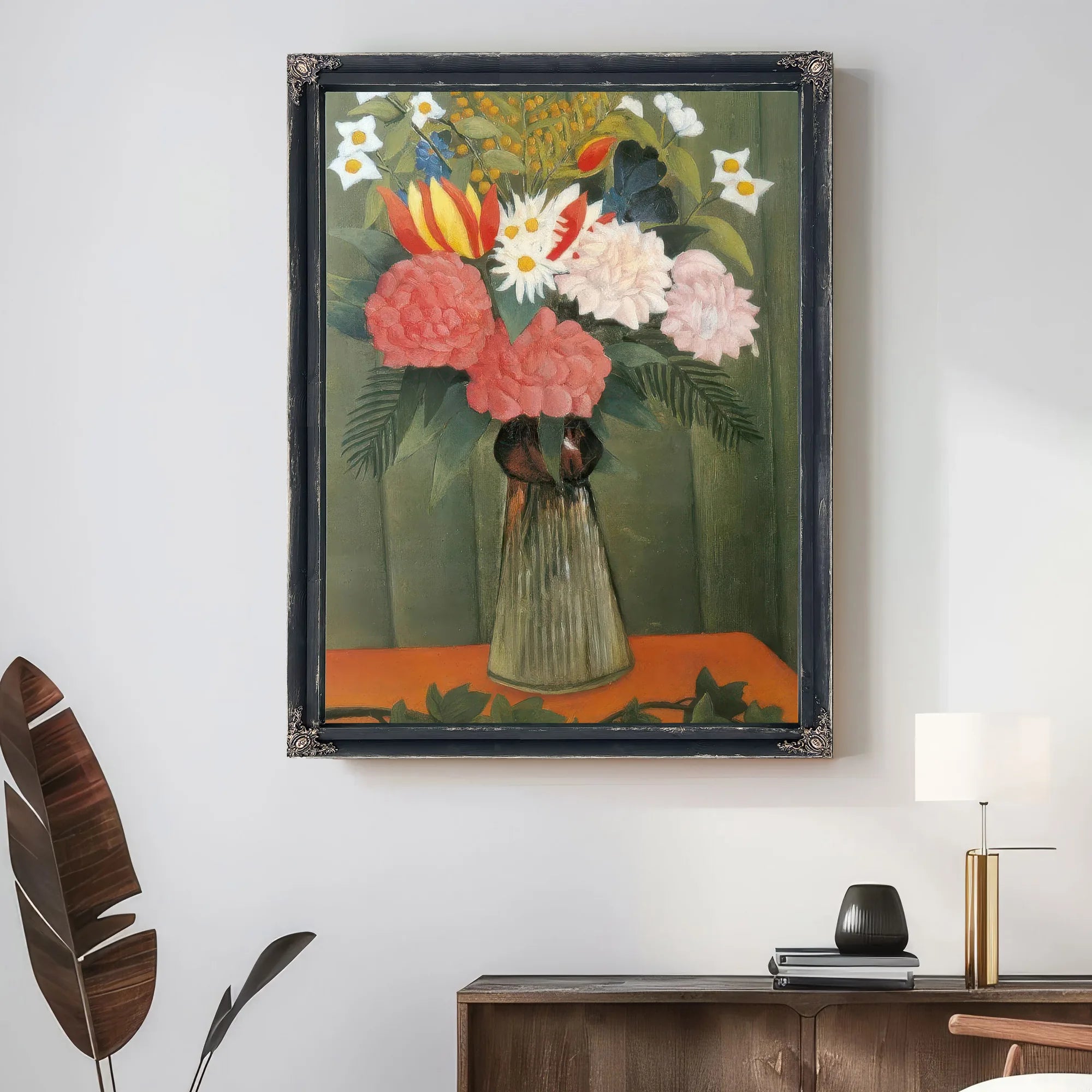 Flower In A Vase 1909 Bouquet De Fleurs By Henri Rousseau Fine Art Print