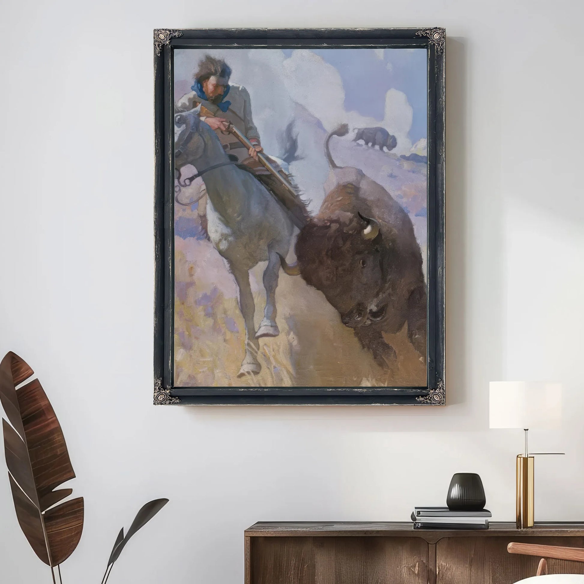 Buffalo Hunt By NC Wyeth Fine Art Print