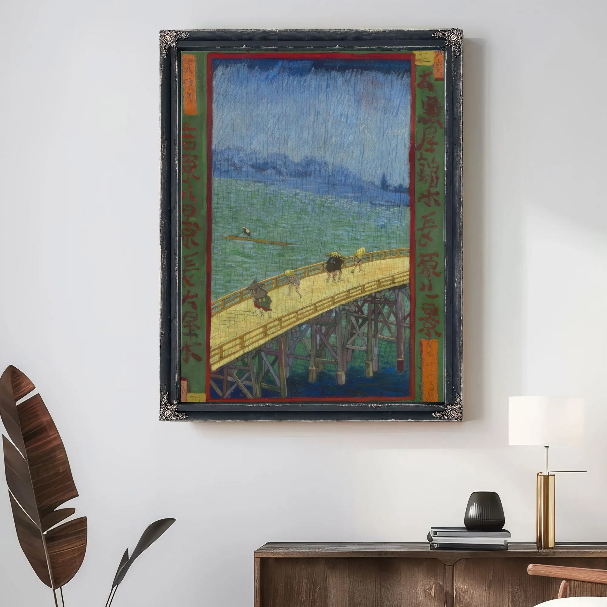 Bridge In The Rain After Hiroshige By Vincent Van Gogh Fine Art Print