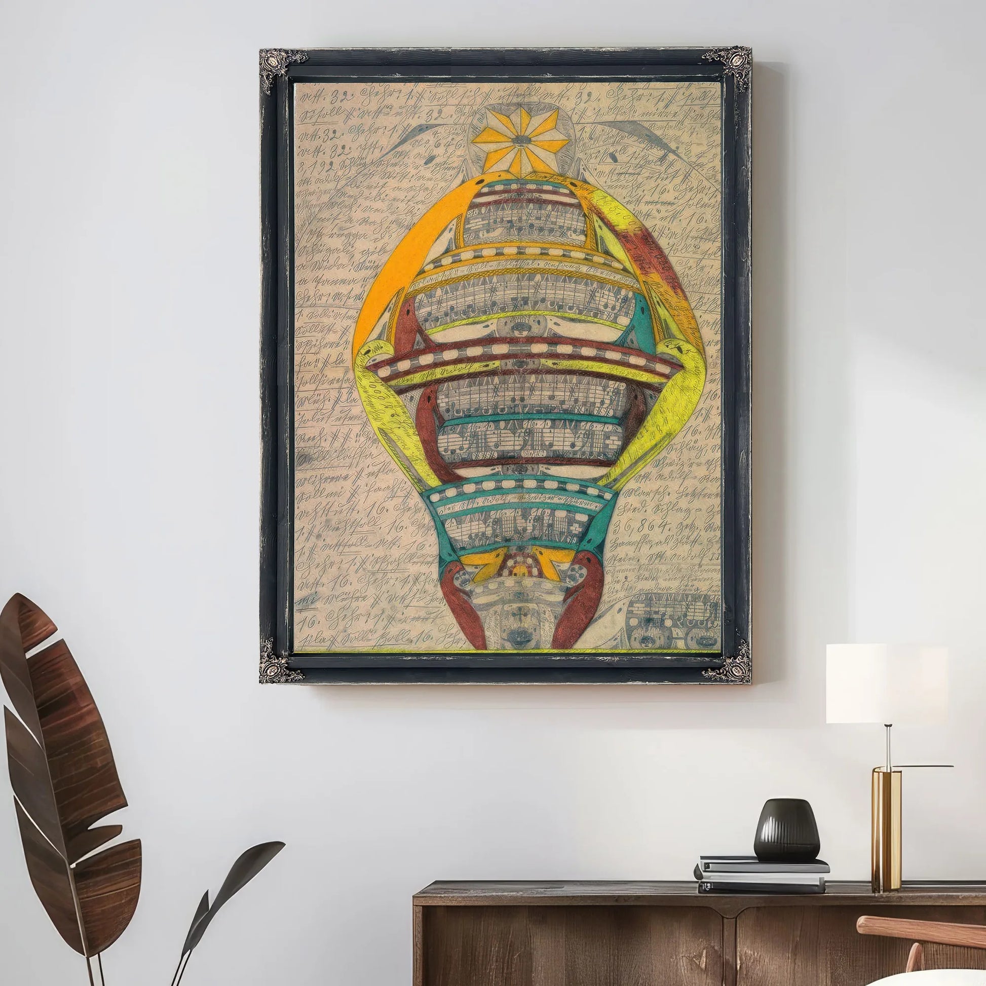 The St Adolf Swiss Tower 1918 By Adolf Wolfli Fine Art Print