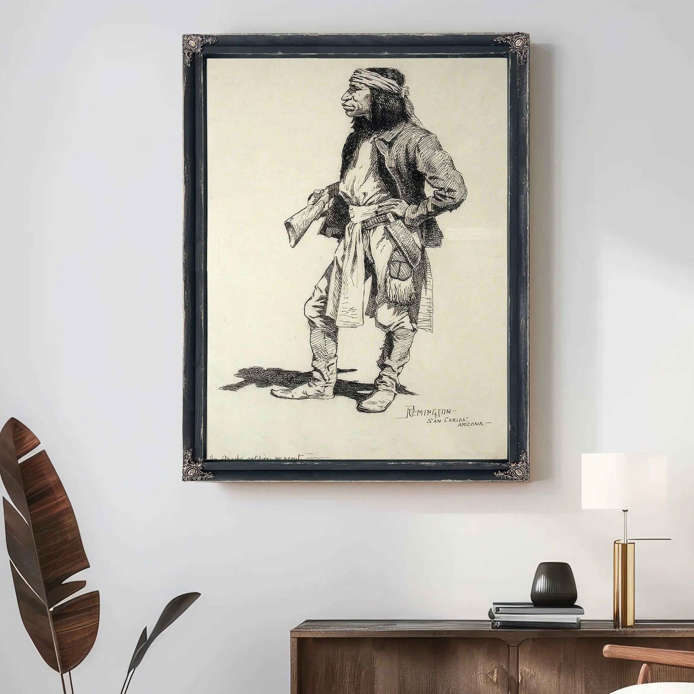 An Apache Soldier Or Scout  by Frederic Remington