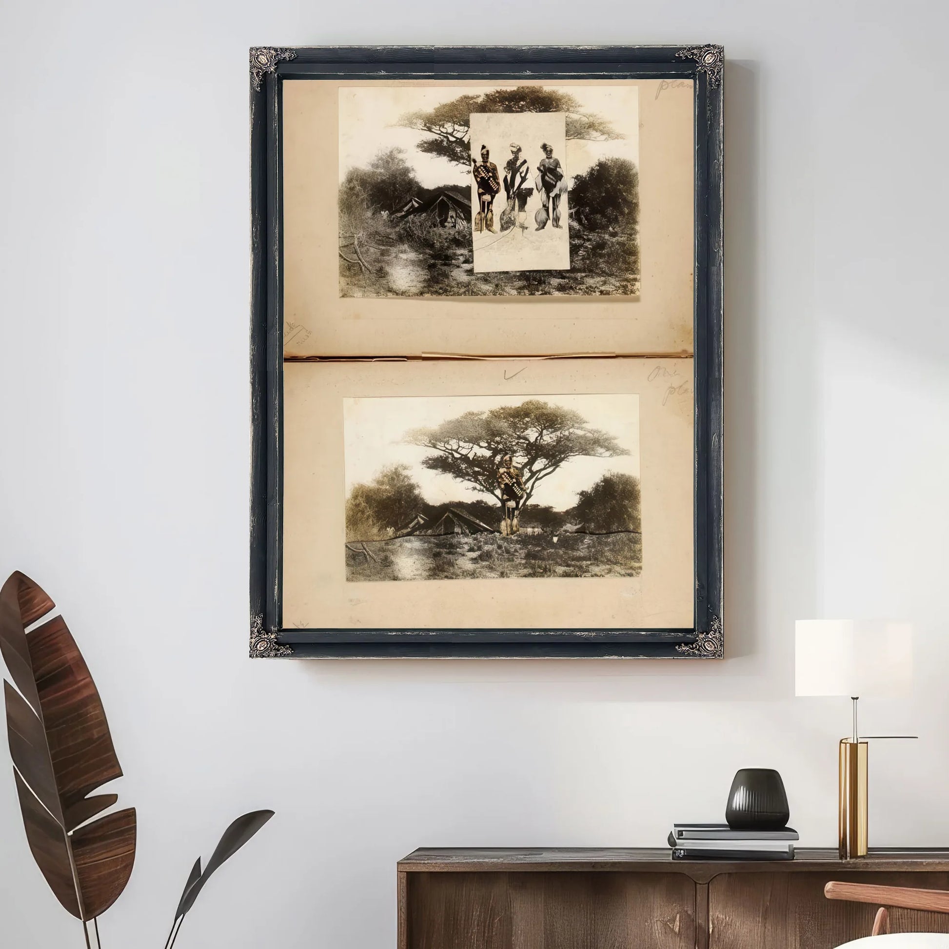 African Scenes With Warriors Savages And Tattooing, Study Folder For Book Concealing Coloration In The Animal Kingdom By Abbott Handerson Thayer Fine Art Print