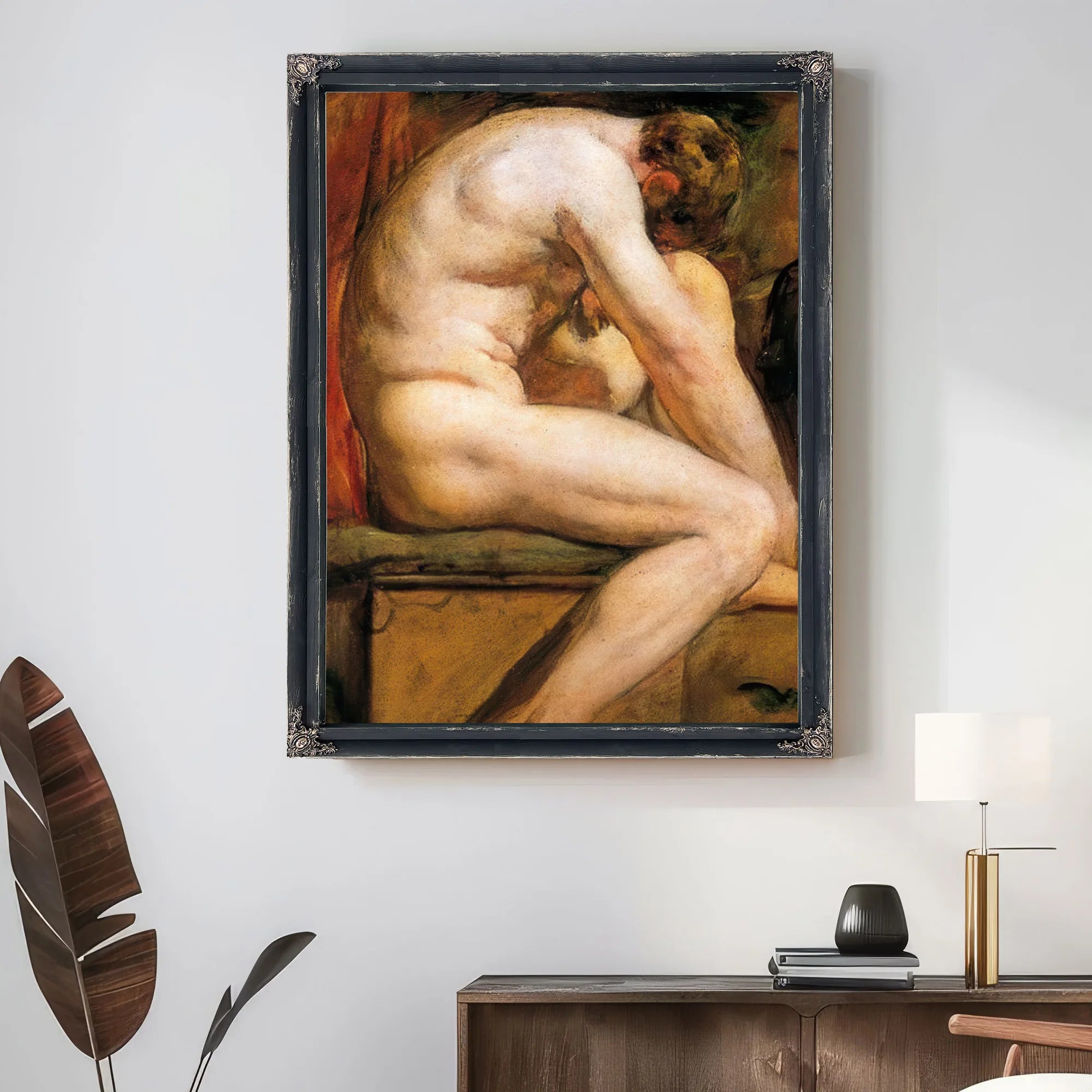 Male Nude Crouching 3 By William Etty Fine Art Print