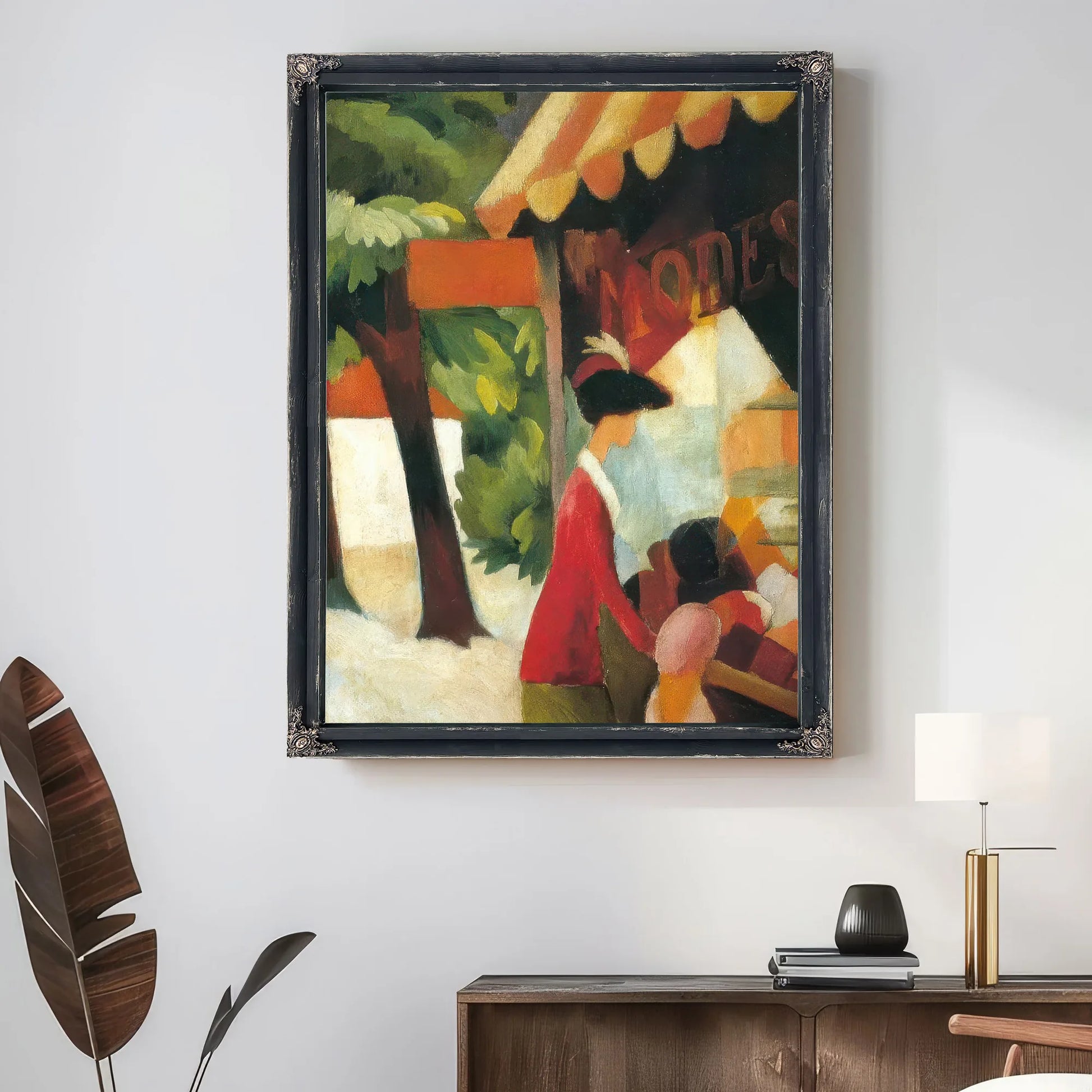 In Front Of The Hat Shop By August Macke Fine Art Print