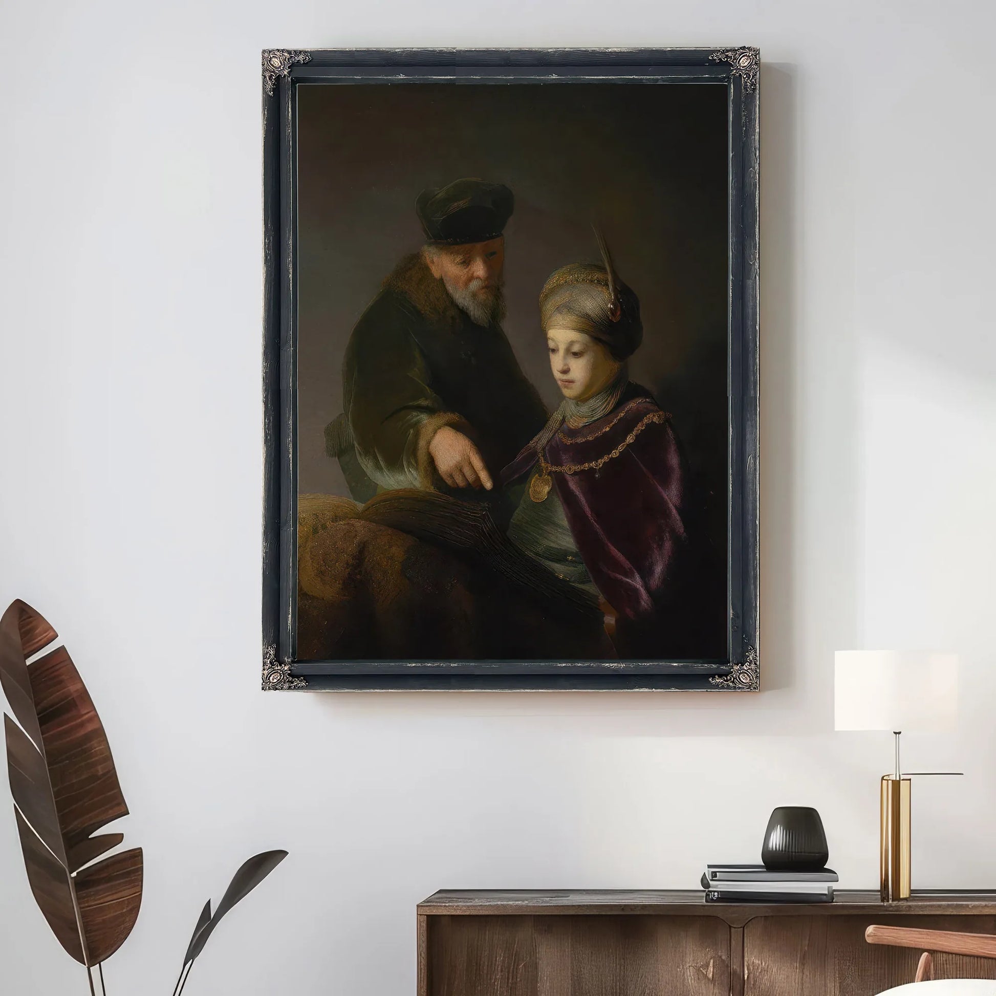 A Young Scholar And His Tutor By Rembrandt Fine Art Print