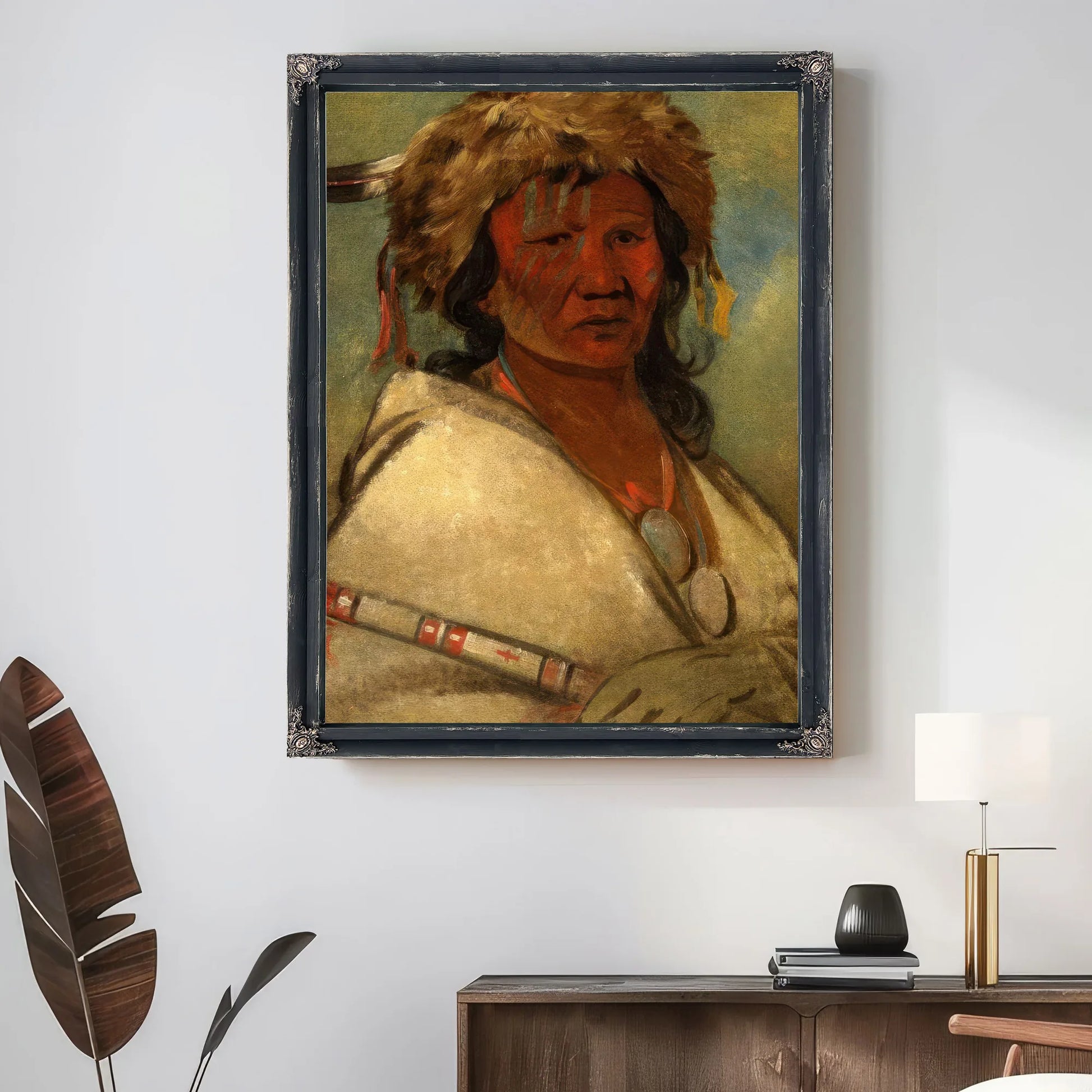 Great Hero, A Chief By George Catlin Fine Art Print