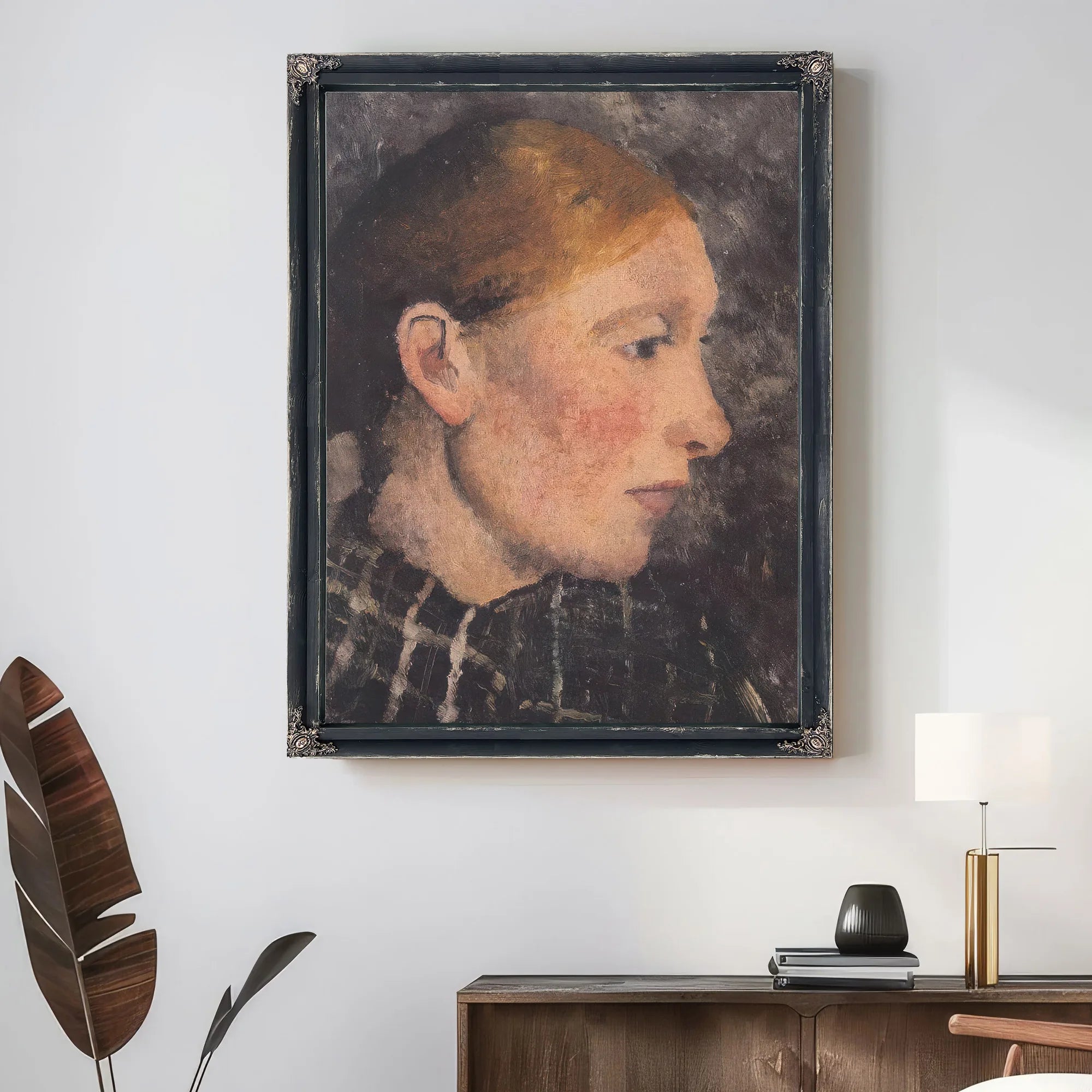 Head Of A Peasant Woman In Profile By Paula Modersohn Becker Fine Art Print