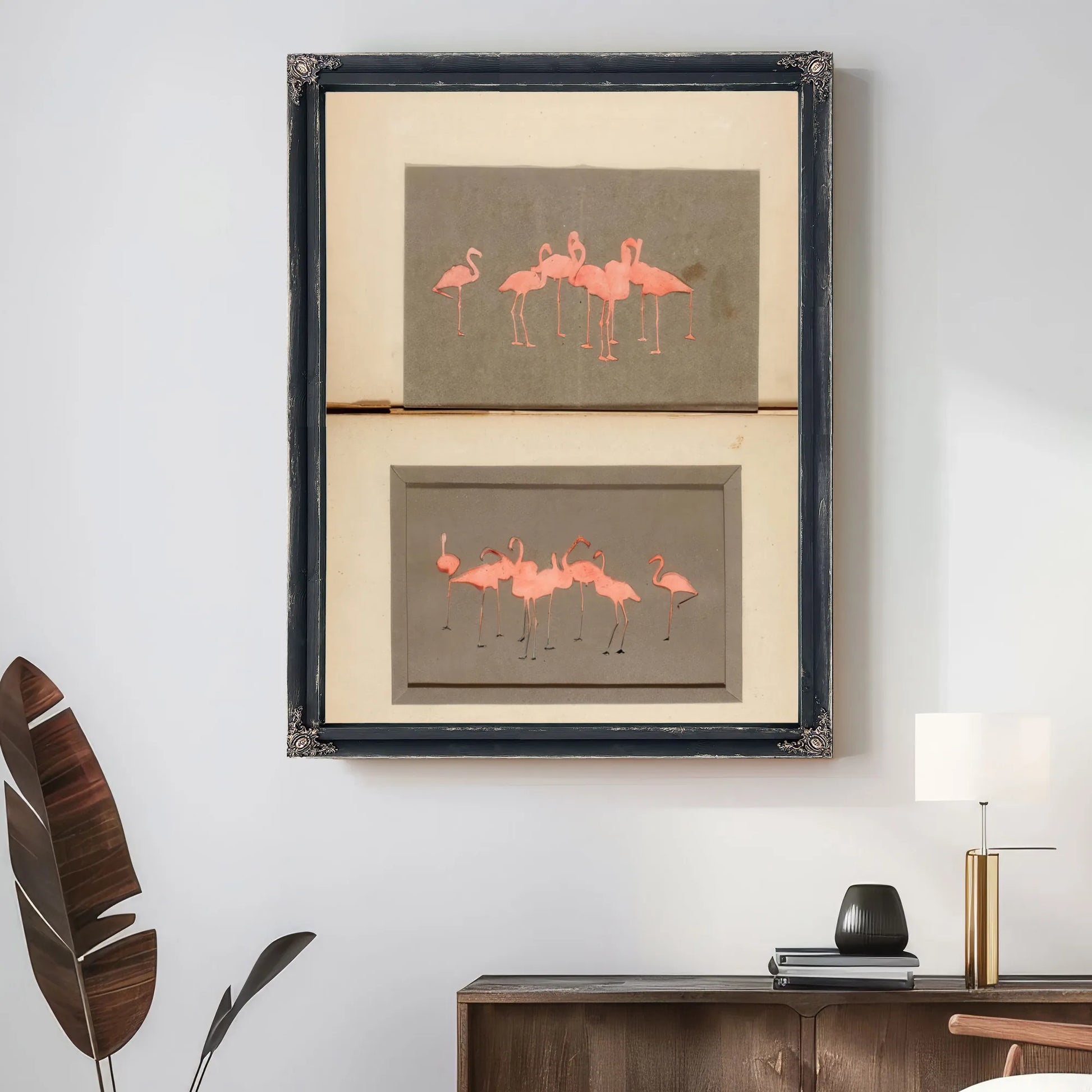 Flamingoes, Study Folder For Book Concealing Coloration In The Animal Kingdom By Abbott Handerson Thayer Fine Art Print