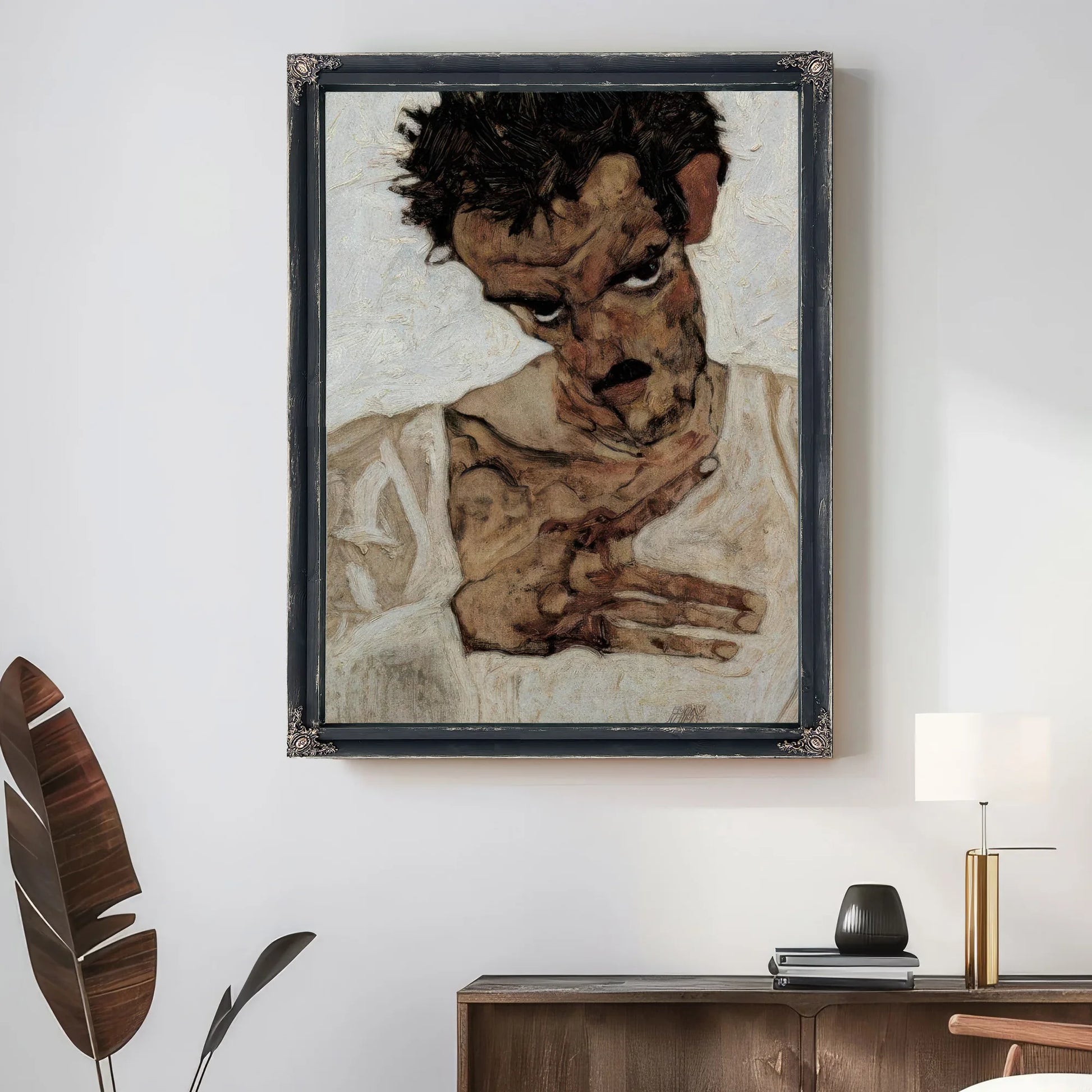 Self Portrait Selbstportra T Mit Gesenktem Kopf 1912 42 2X33 7Cm Leopold Museum By Egon Schiele Fine Art Print