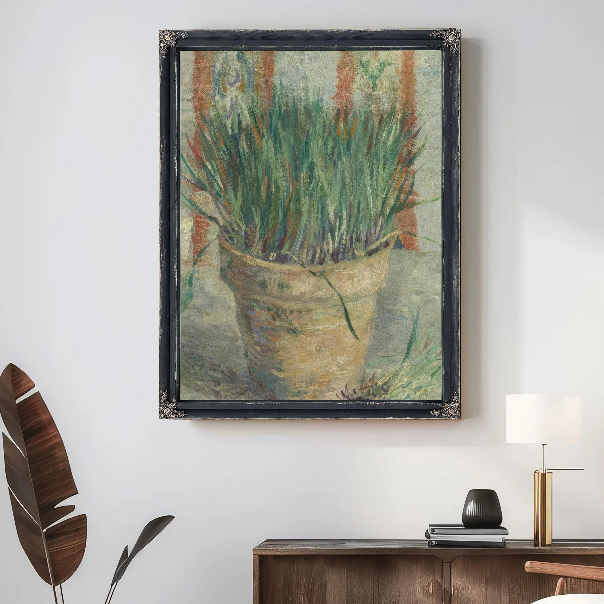 Flowerpot With Garlic Chives By Vincent Van Gogh Fine Art Print