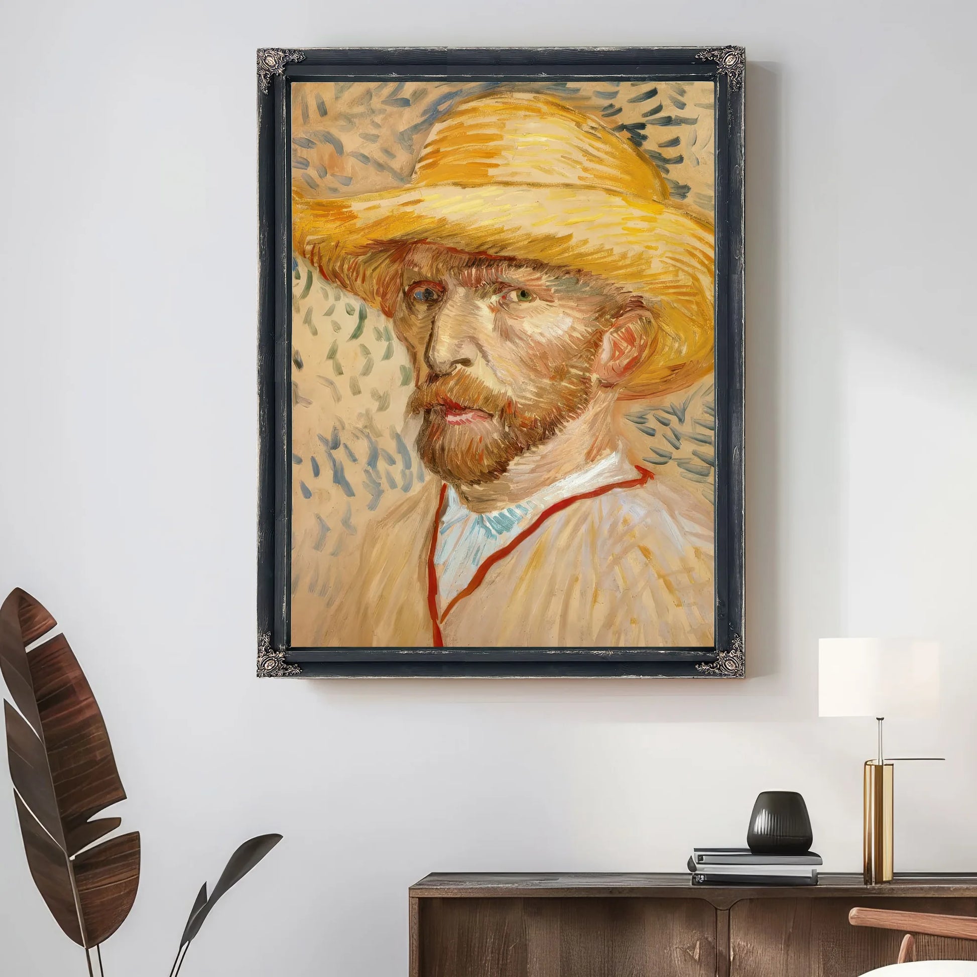 Self Portrait With Straw Hat By Vincent Van Gogh Fine Art Print