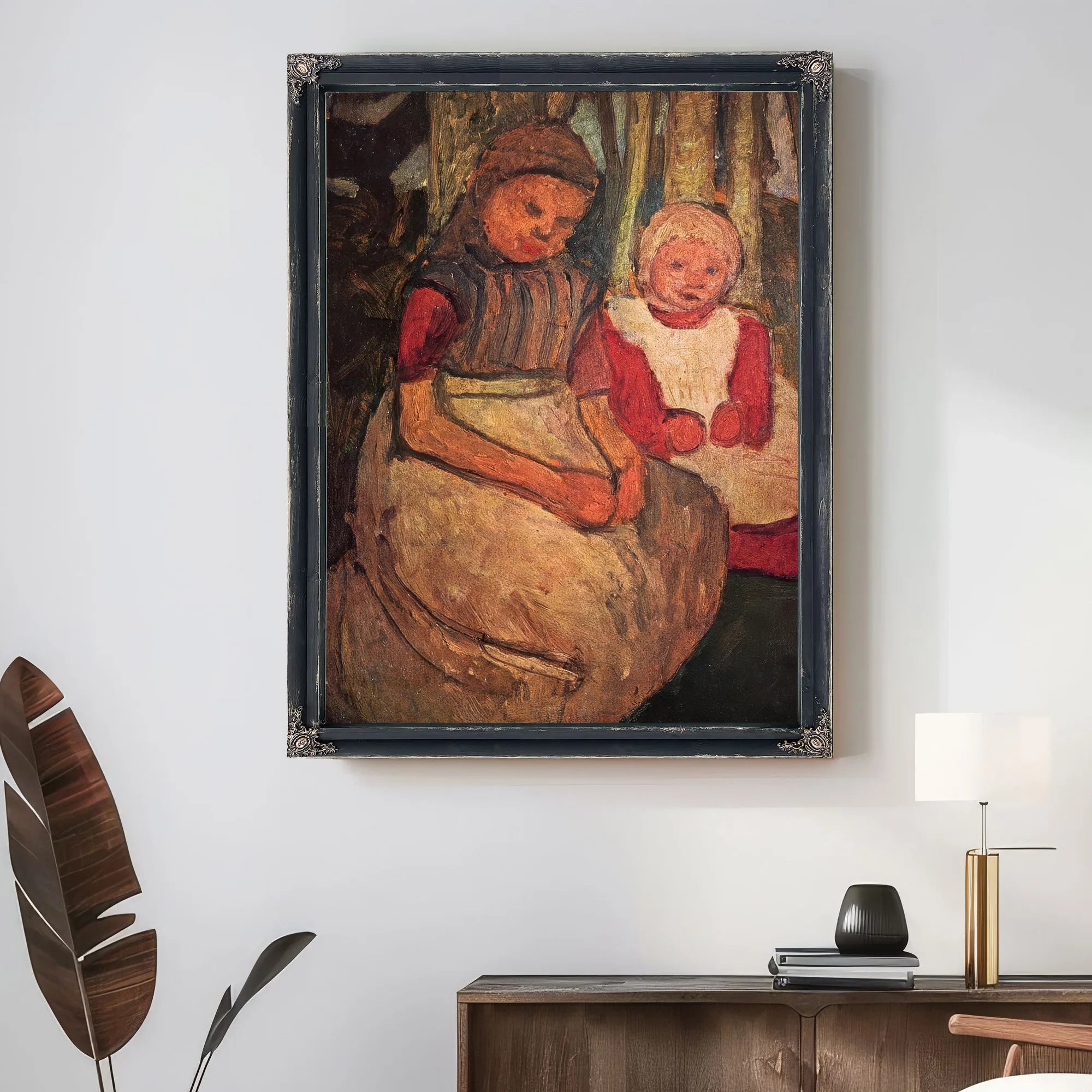 Two Girls Sitting In The Birch Forest By Paula Modersohn Becker Fine Art Print