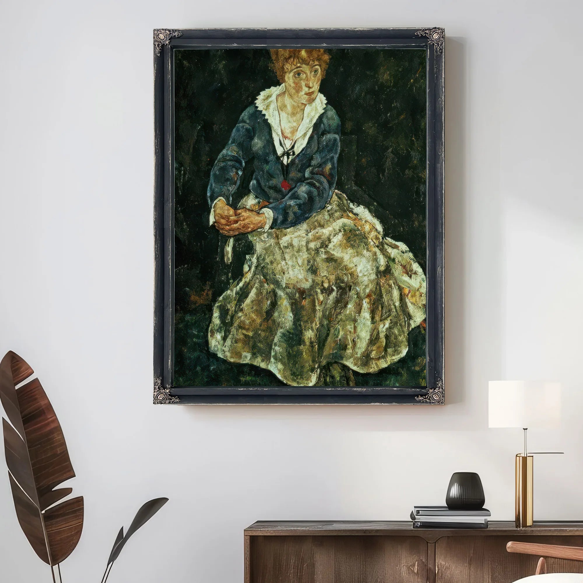 The Artist's Wife Seated By Egon Schiele Fine Art Print