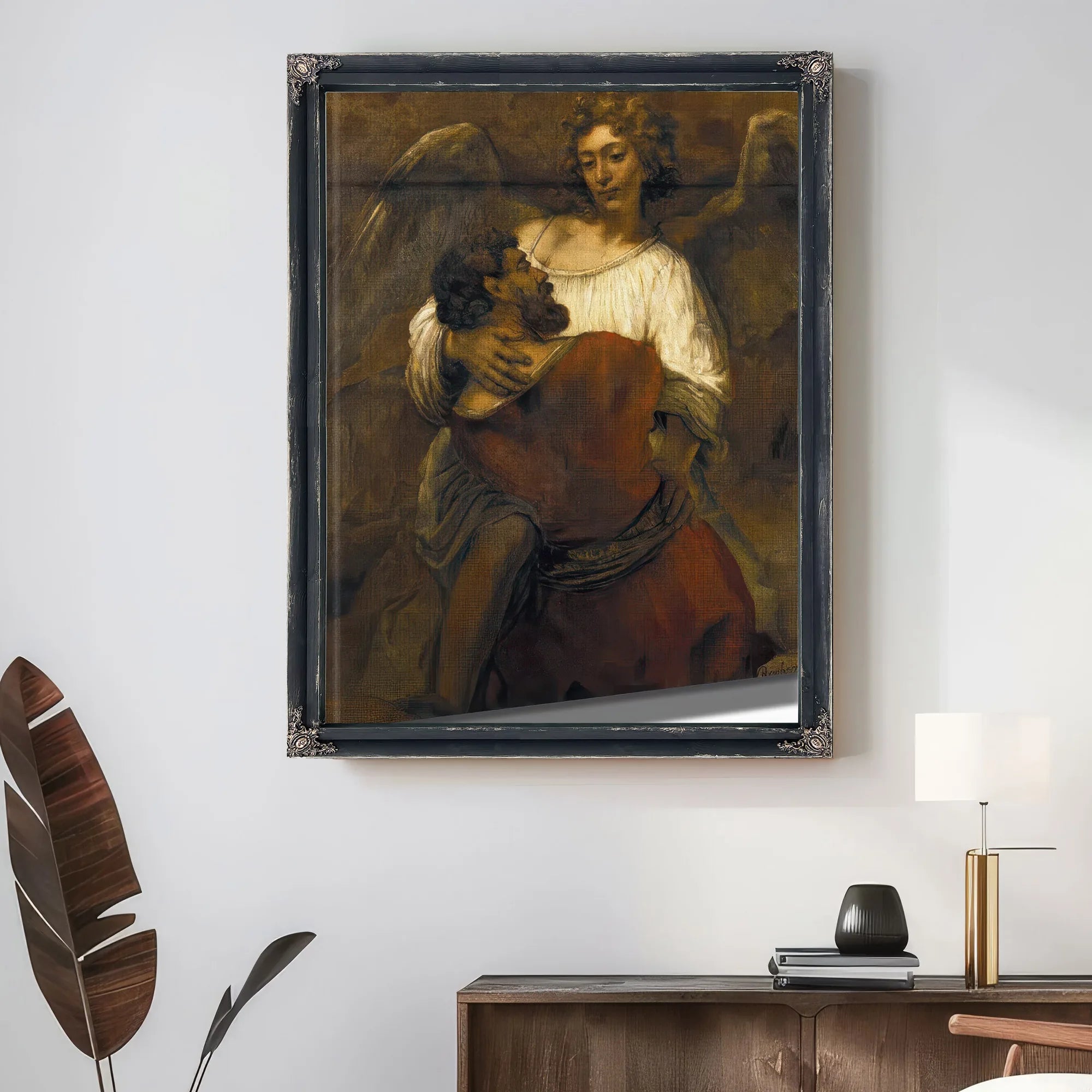 Jacob Wrestling With The Angel By Rembrandt Fine Art Print