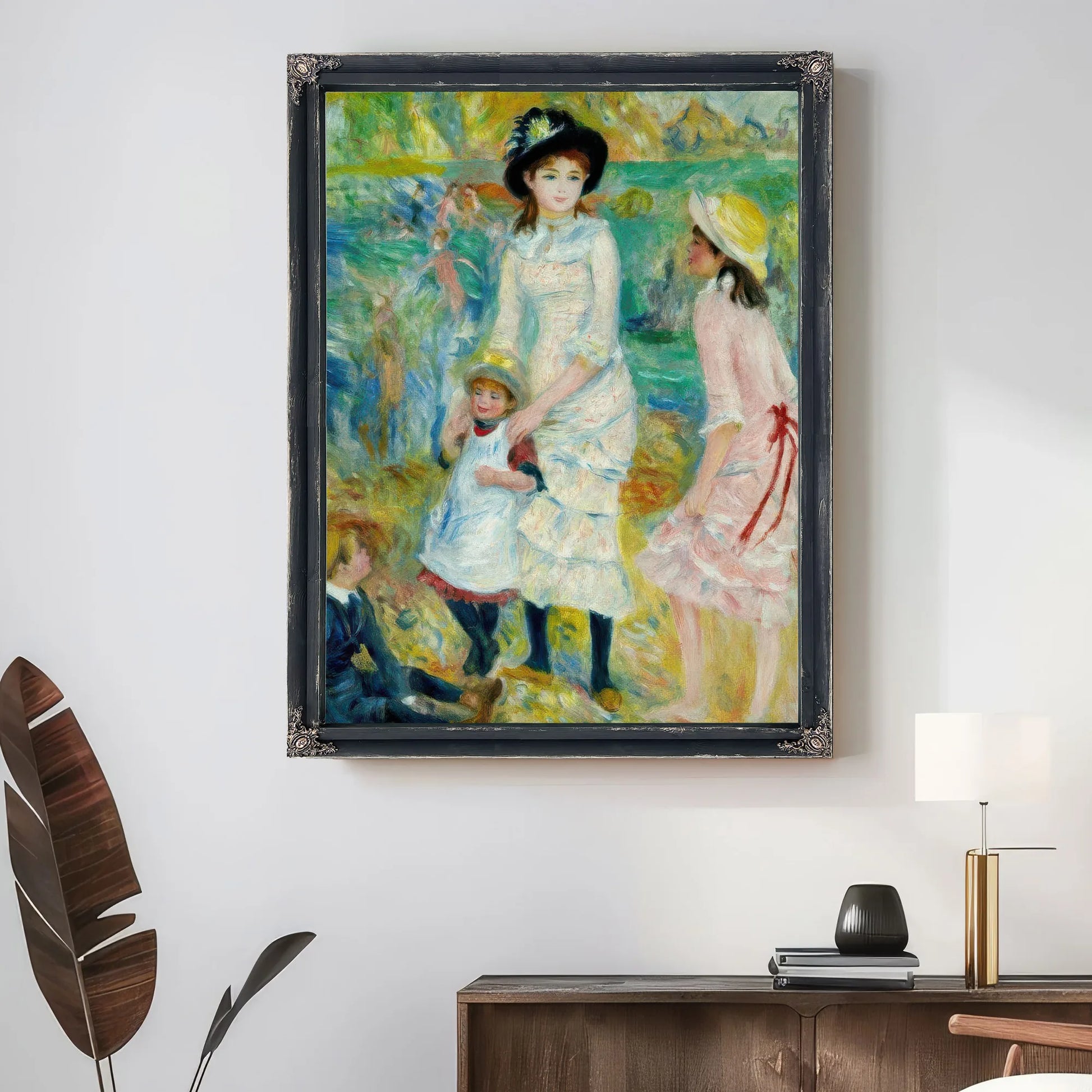 Children On The Seashore, Guernsey By Pierre August Renoir Fine Art Print