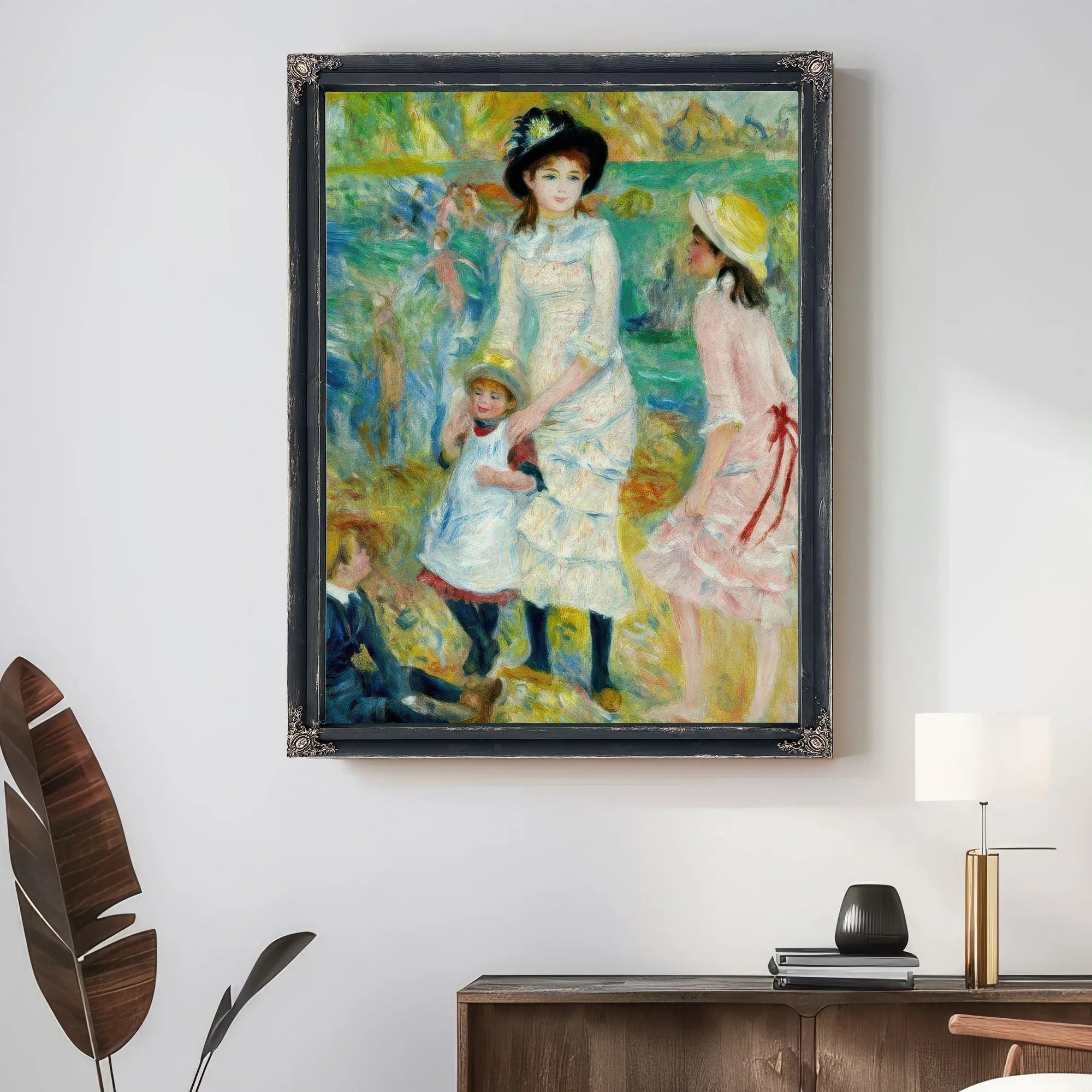 Children On The Seashore, Guernsey By Pierre August Renoir Fine Art Print