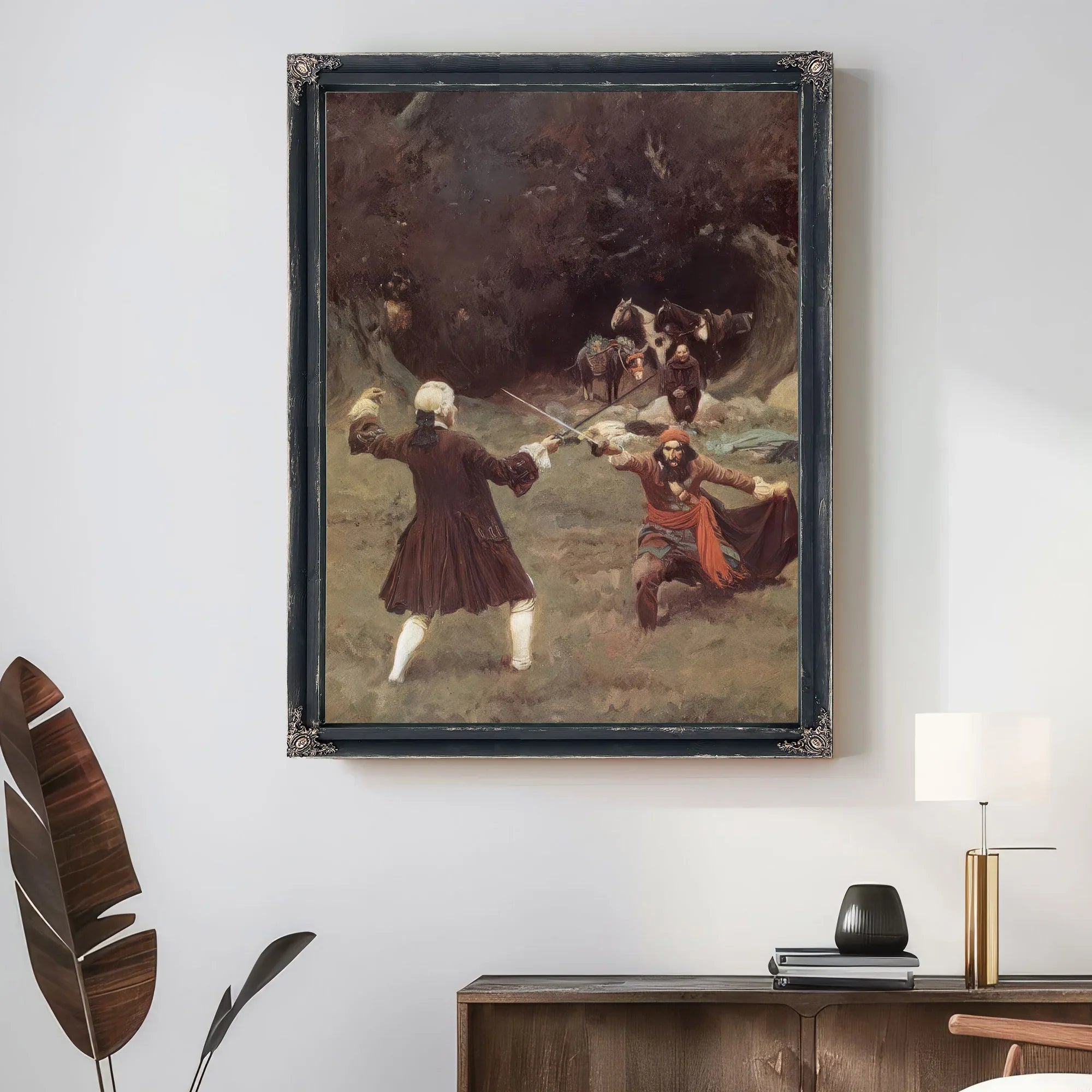 The Duel Between John Blumer And Cazaio By Howard Pyle Fine Art Print