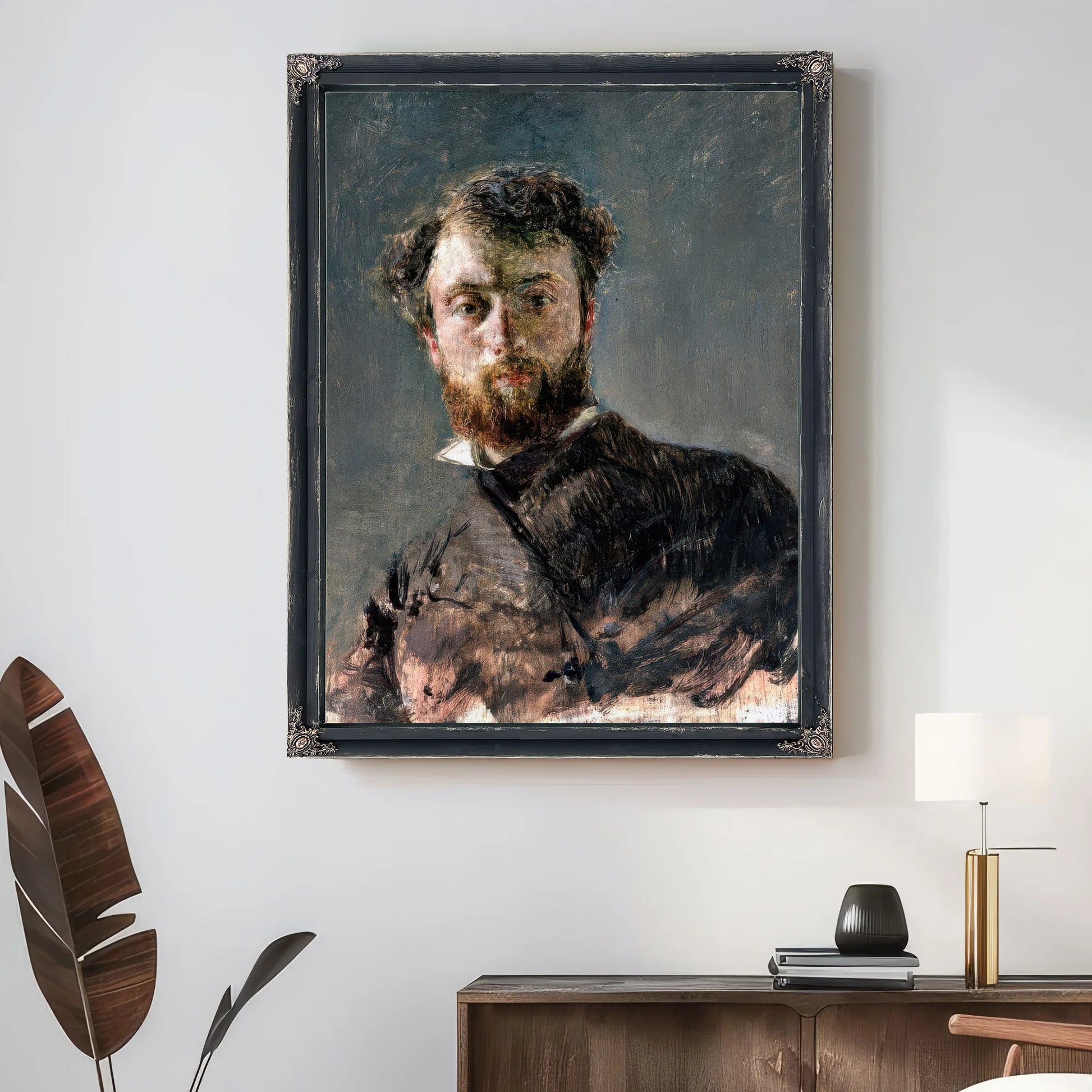 Self Portrait By Antonio Mancini Fine Art Print
