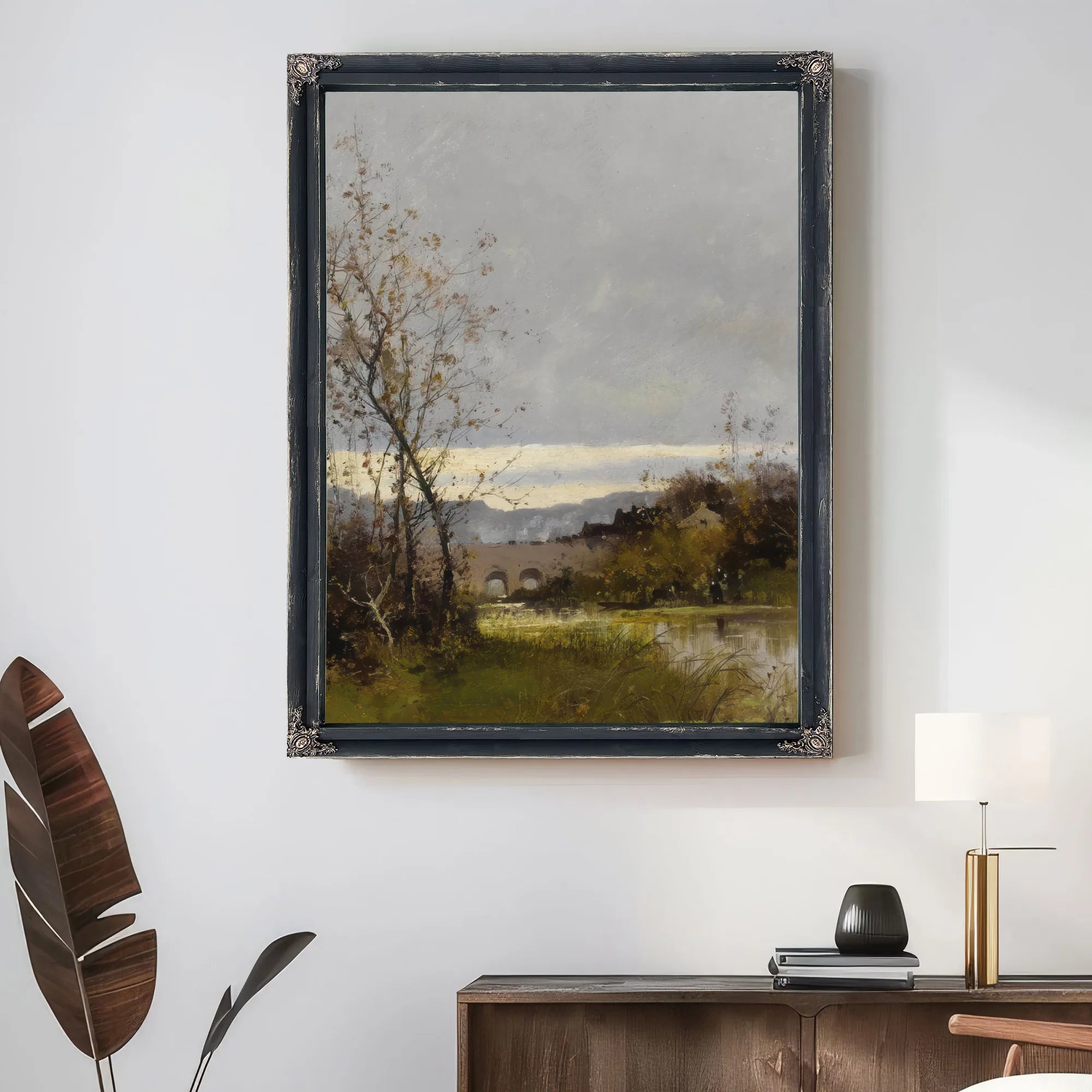 Along The Riverbank Normandy By Eugene Galien Laloue Fine Art Print