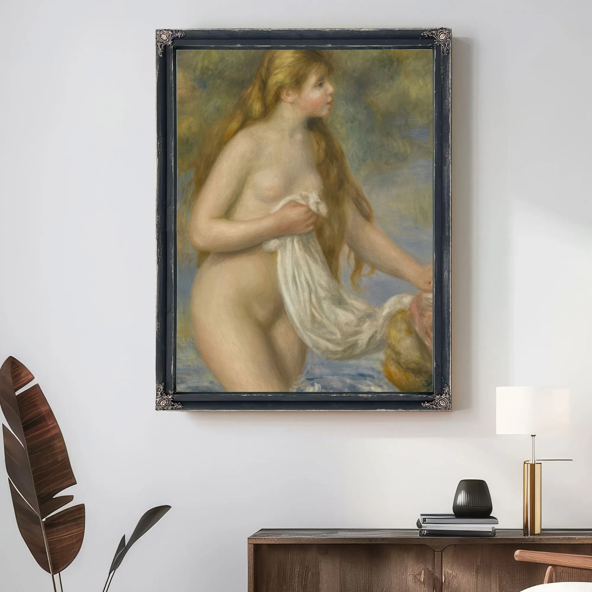 Bather With Long Hair (Baigneuse Aux Cheveux Longs) By Pierre Auguste Renoir Fine Art Print