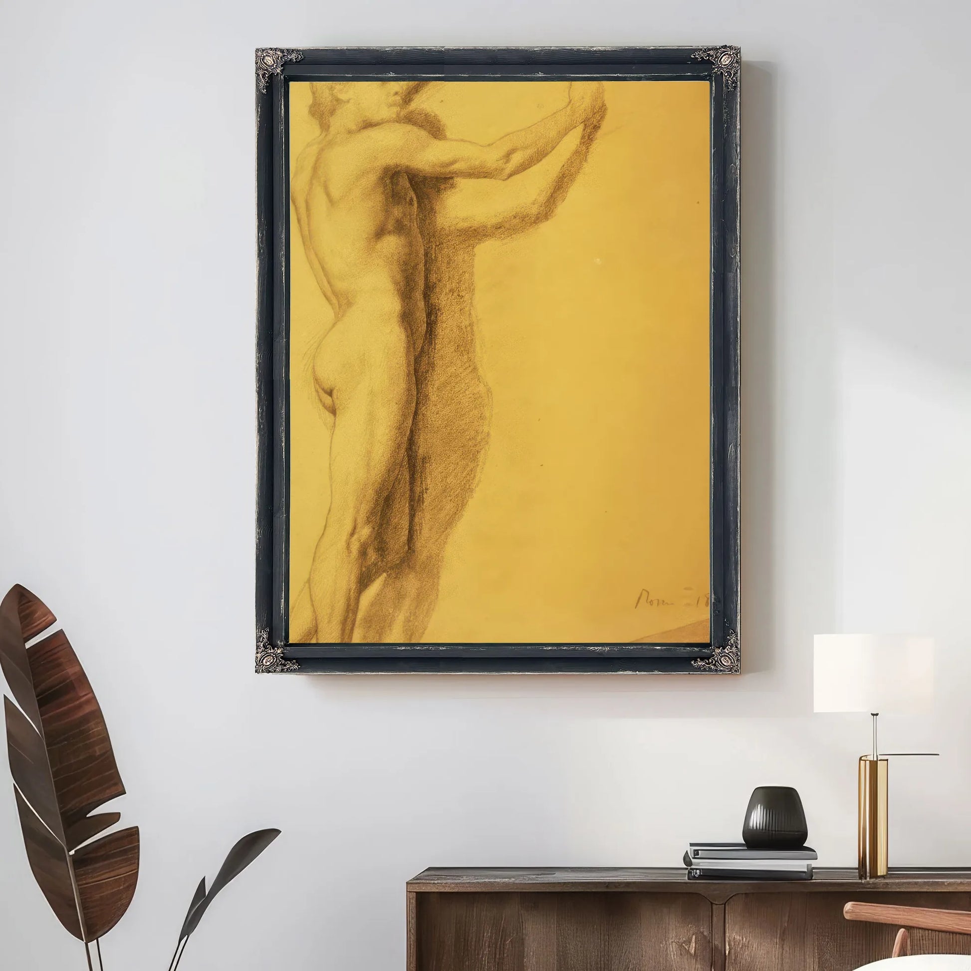 Study Of A Male Nude By Edgar Degas Fine Art Print