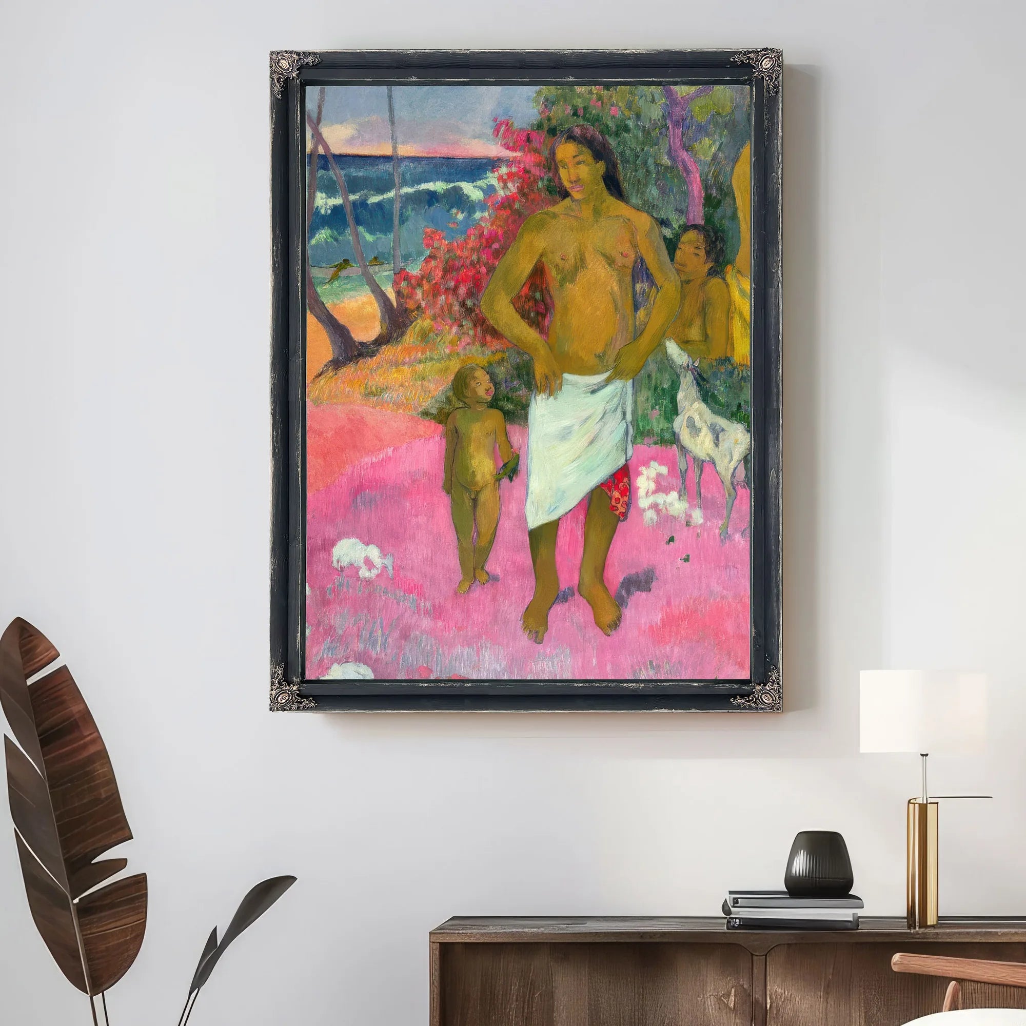 A Walk By The Sea By Eugene Henri Paul Gauguin Fine Art Print
