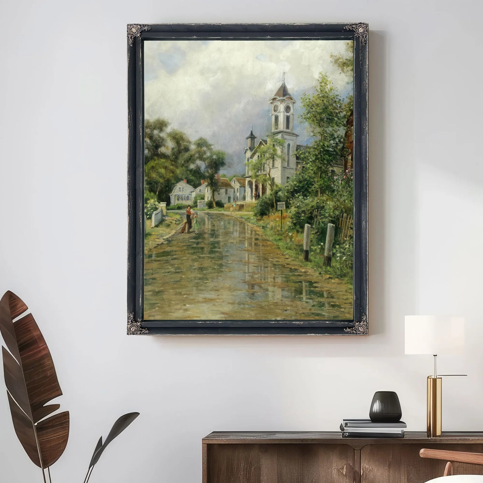 View Of Old Mystic, Connecticut By Louis Aston Knight Fine Art Print