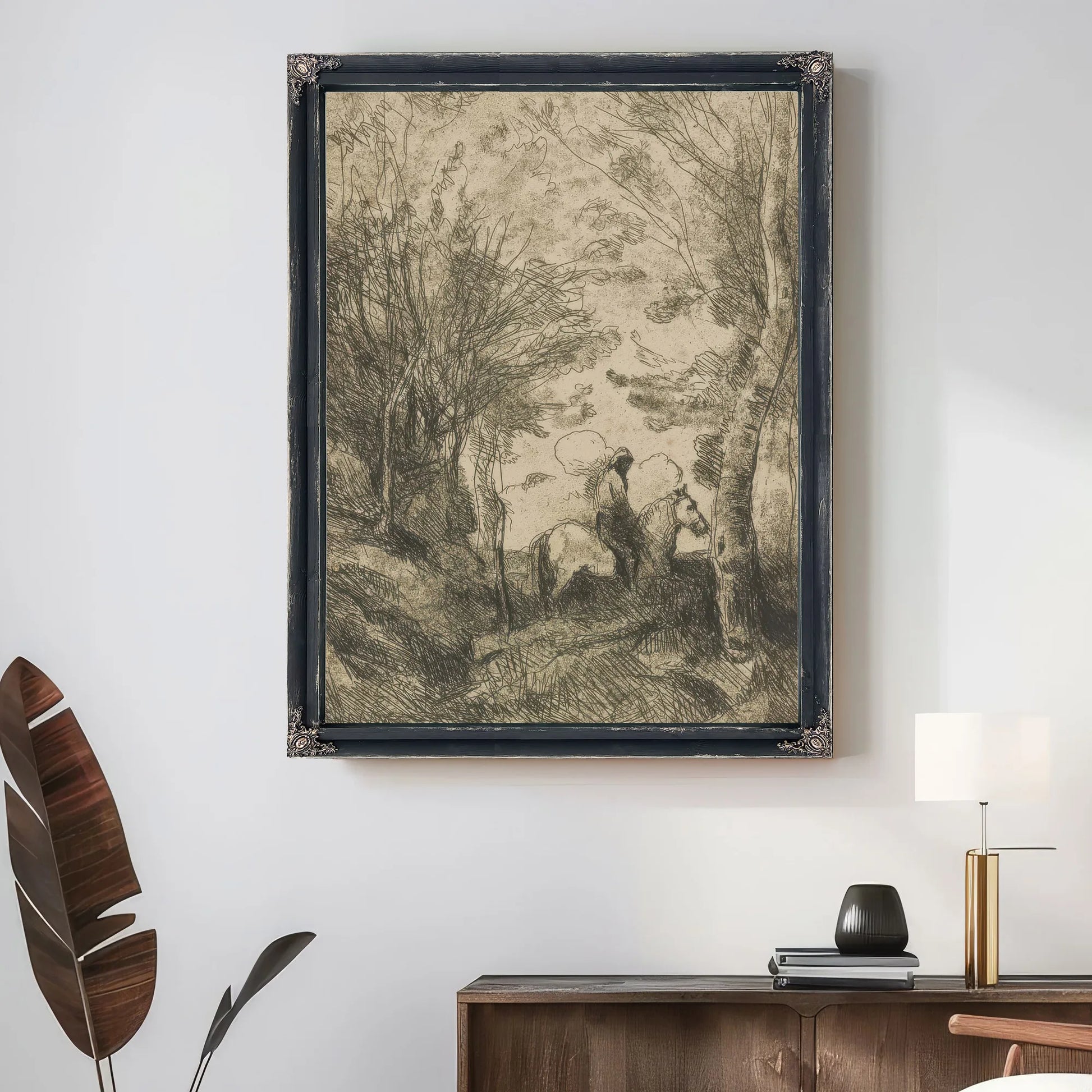 Le Grand Cavalier Sous Bois (The Large Rider In The Woods) By Jean Baptiste Camille Corot Fine Art Print