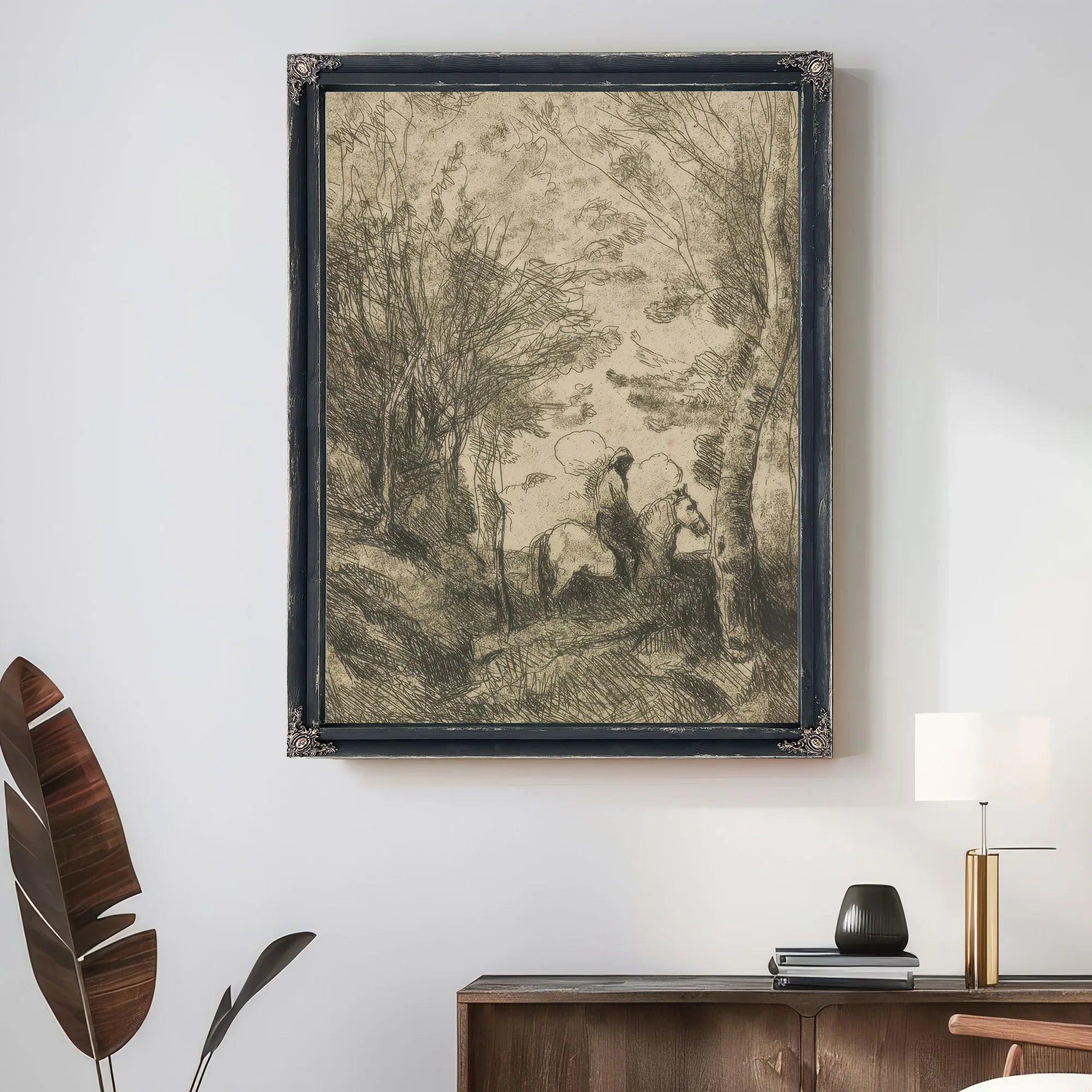 Le Grand Cavalier Sous Bois (The Large Rider In The Woods) By Jean Baptiste Camille Corot Fine Art Print