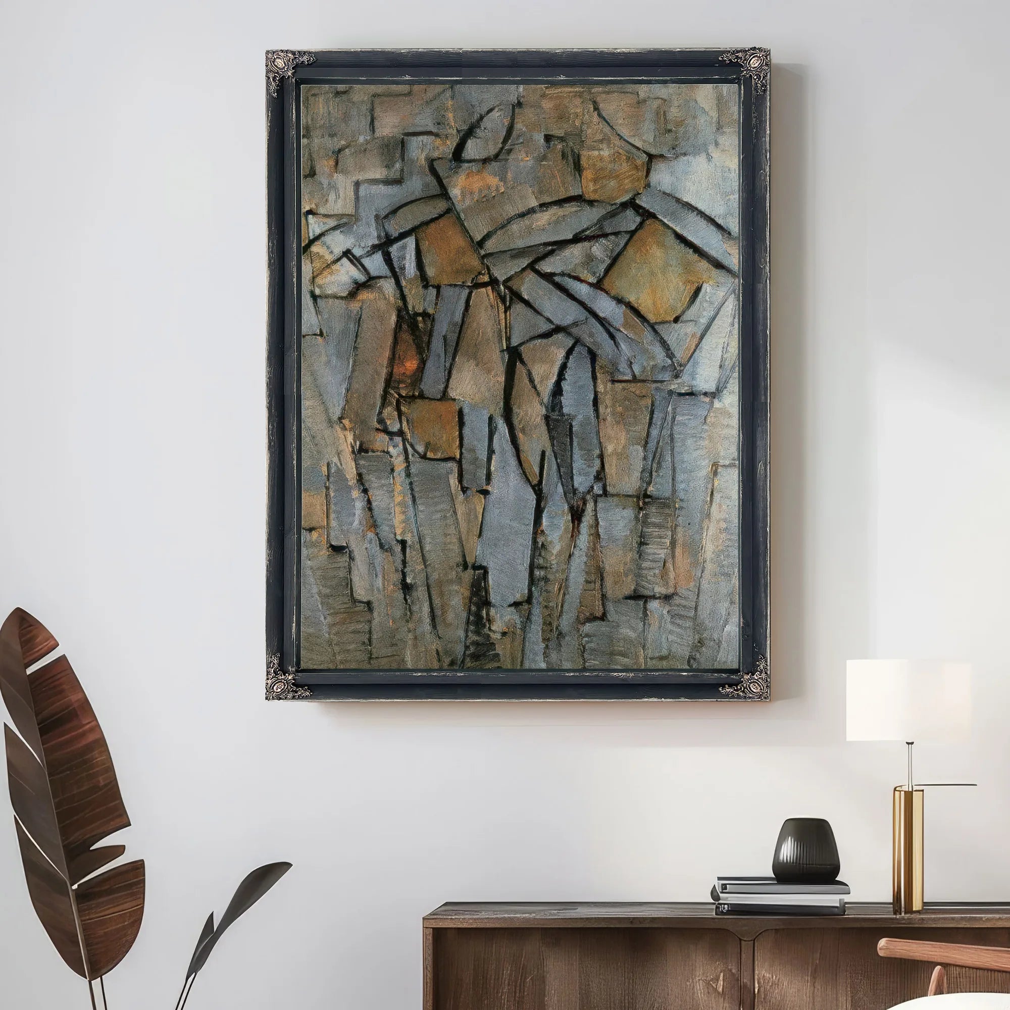 Composition In Grey Blue 1912 1913 Oil On Canvas 795X635Mm Thyssen Bornemisza Collection Lugano By Piet Mondrian Fine Art Print