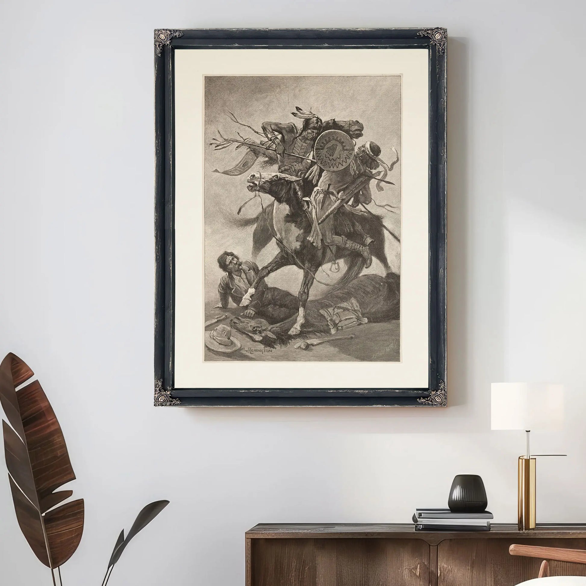 Thrust His Lance Through His Body And Rode Him Down by Frederic Remington