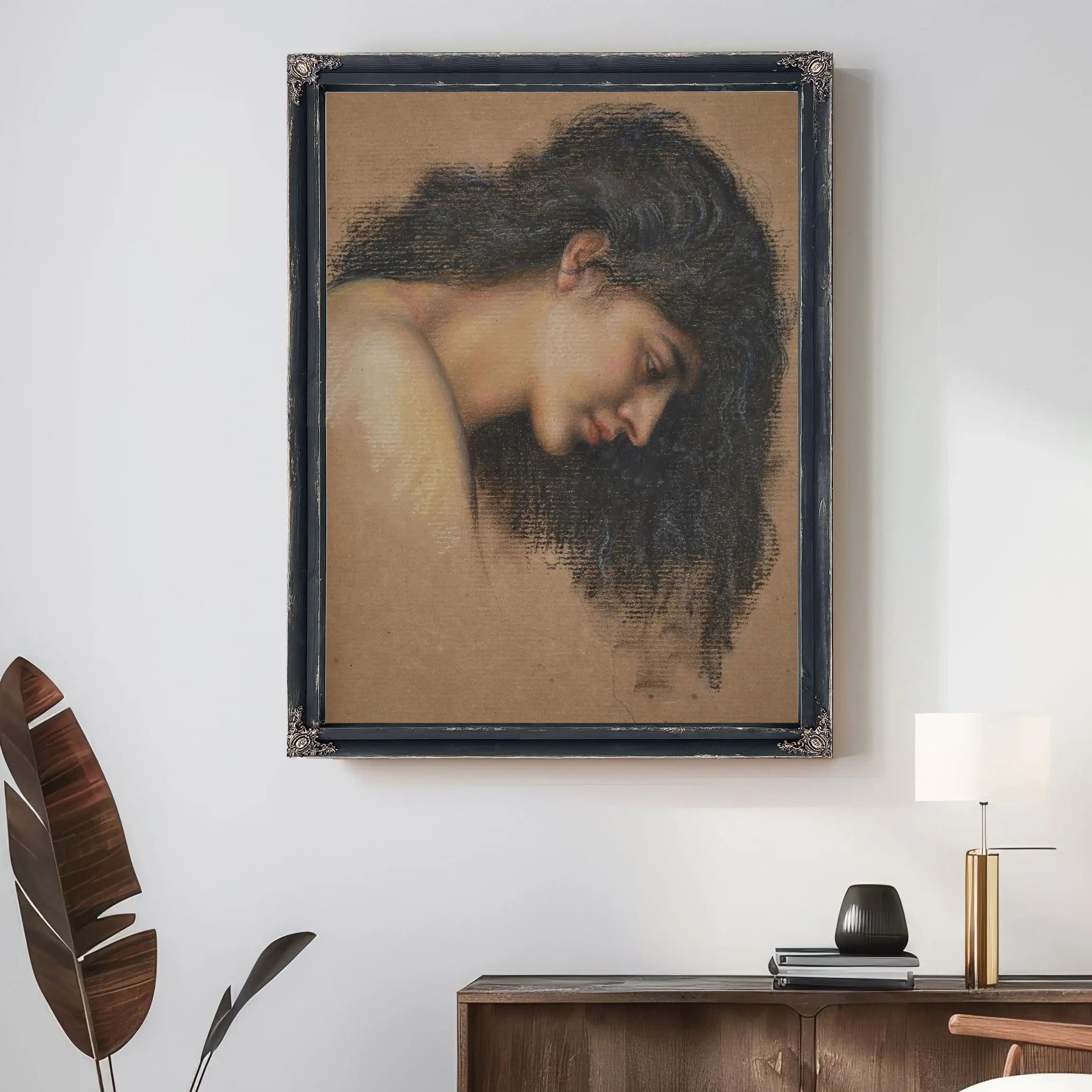 Study Of Female Head For The Cadence Of Autumn 1905 B by Evelyn De Morgan