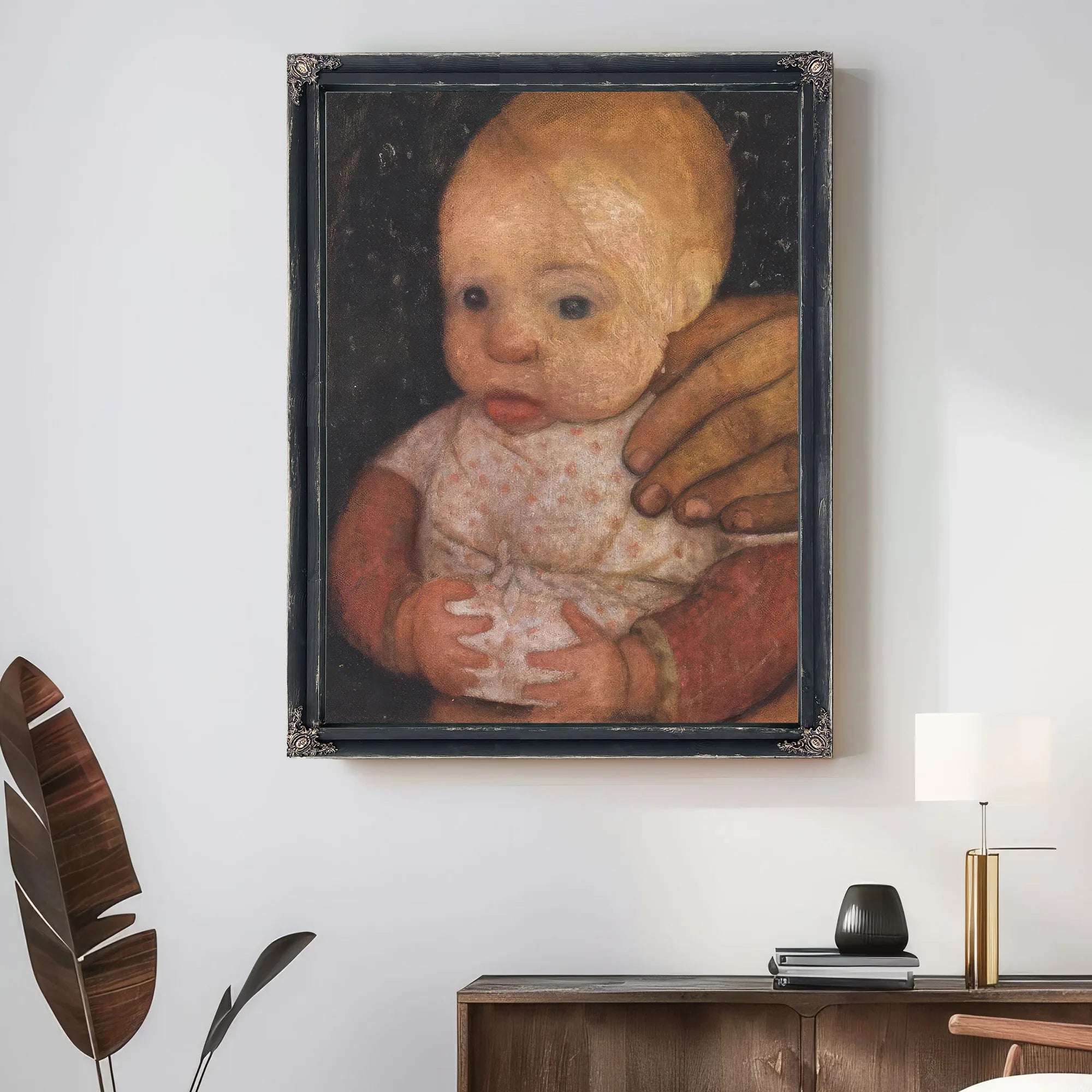 Infant With Mother's Hand By Paula Modersohn Becker Fine Art Print