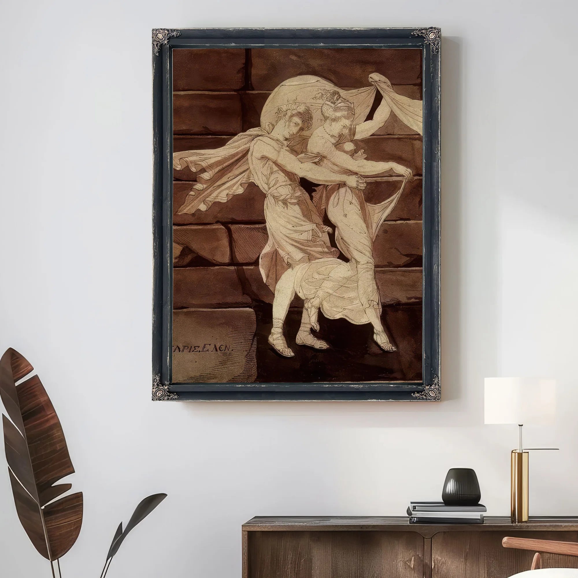 Aphrodite Leads Paris To A Duel With Menelaus By Henry Fuseli Fine Art Print