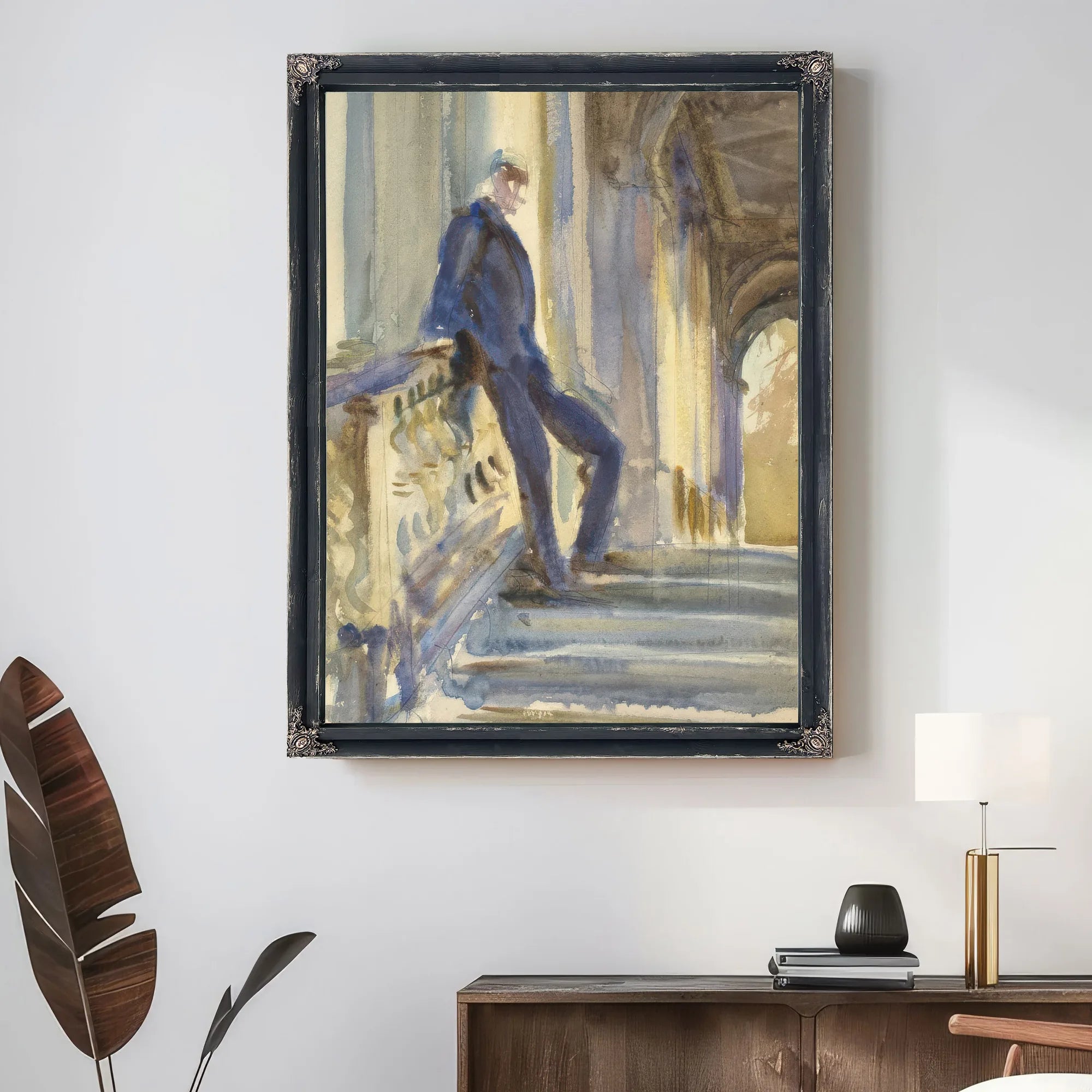 Sir Neville Wilkenson On The Steps Of A Venetian Palazzo By John Singer Sargent Fine Art Print