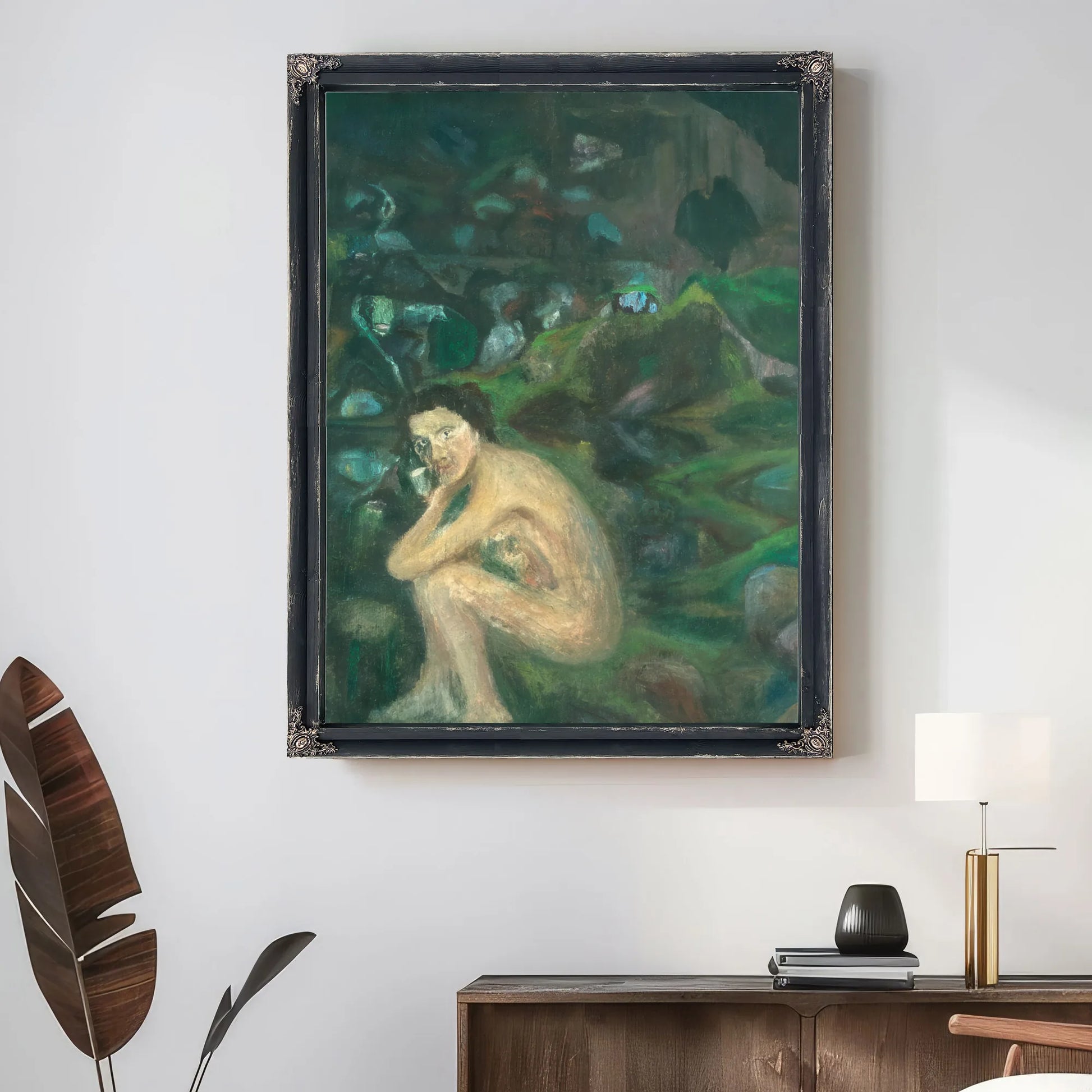 Self Portrait In Cave By Nicolai Astrup Fine Art Print
