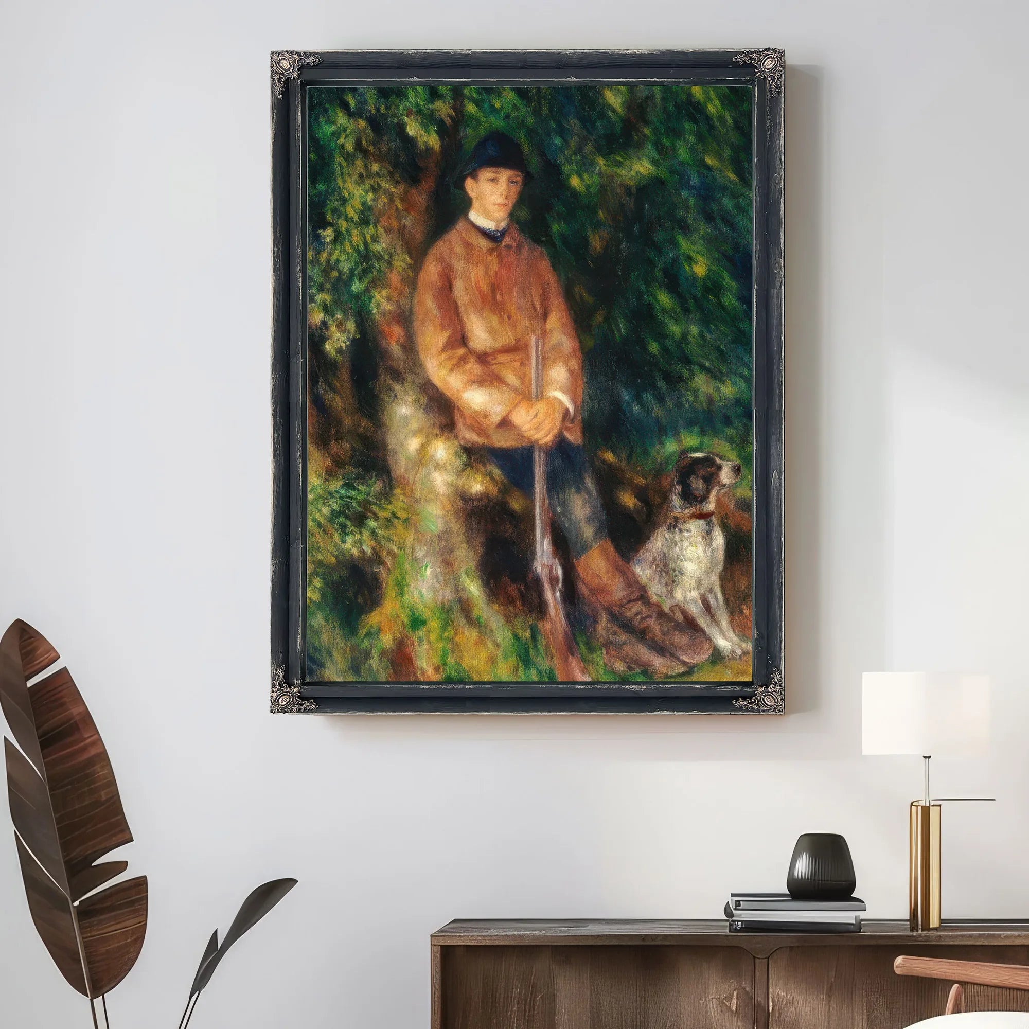 Portrait Of Alfred Berard With His Dog By Pierre August Renoir Fine Art Print