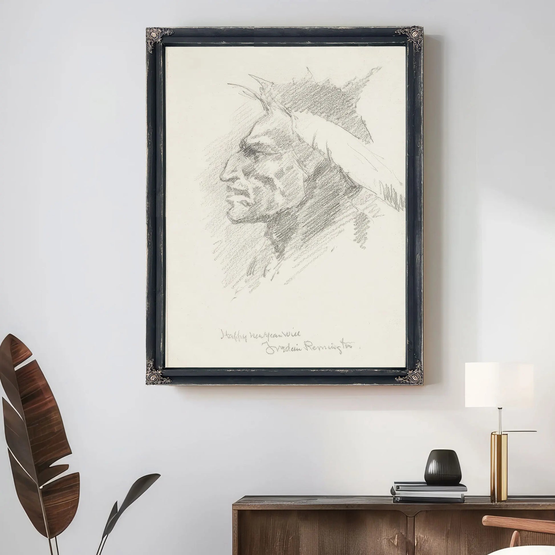 Indian Head  by Frederic Remington