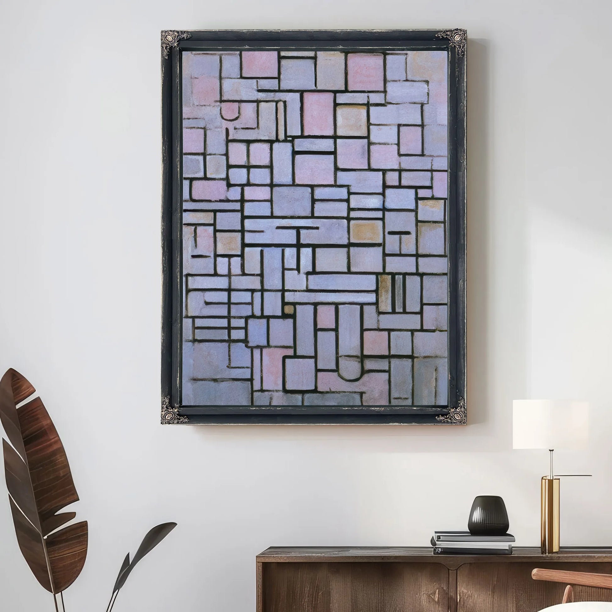 Composition No 6 1914 Oil On Canvas 880X610Mm Haags Gemeentenmuseum By Piet Mondrian Fine Art Print