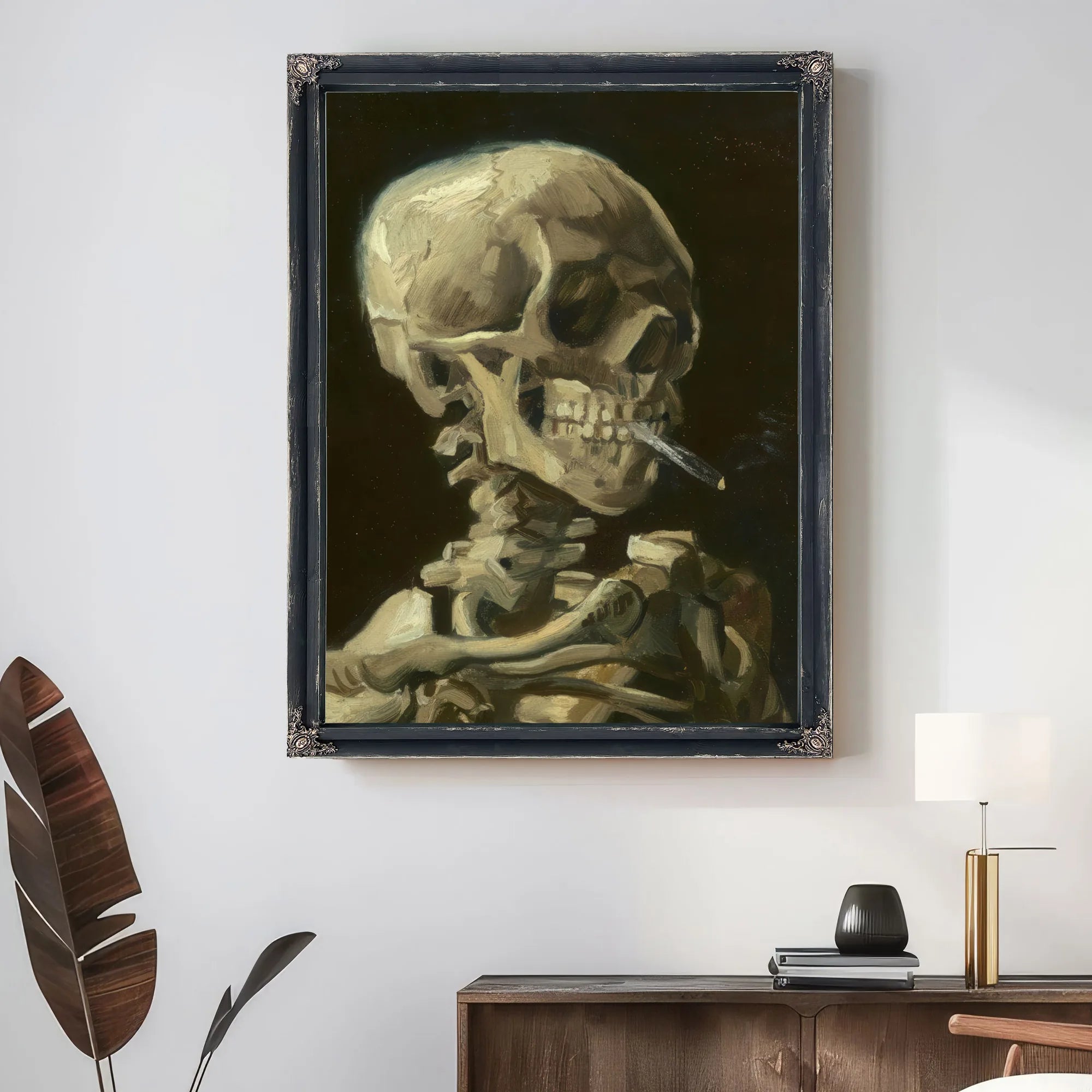 Head Of A Skeleton With A Burning Cigarette By Vincent Van Gogh Fine Art Print
