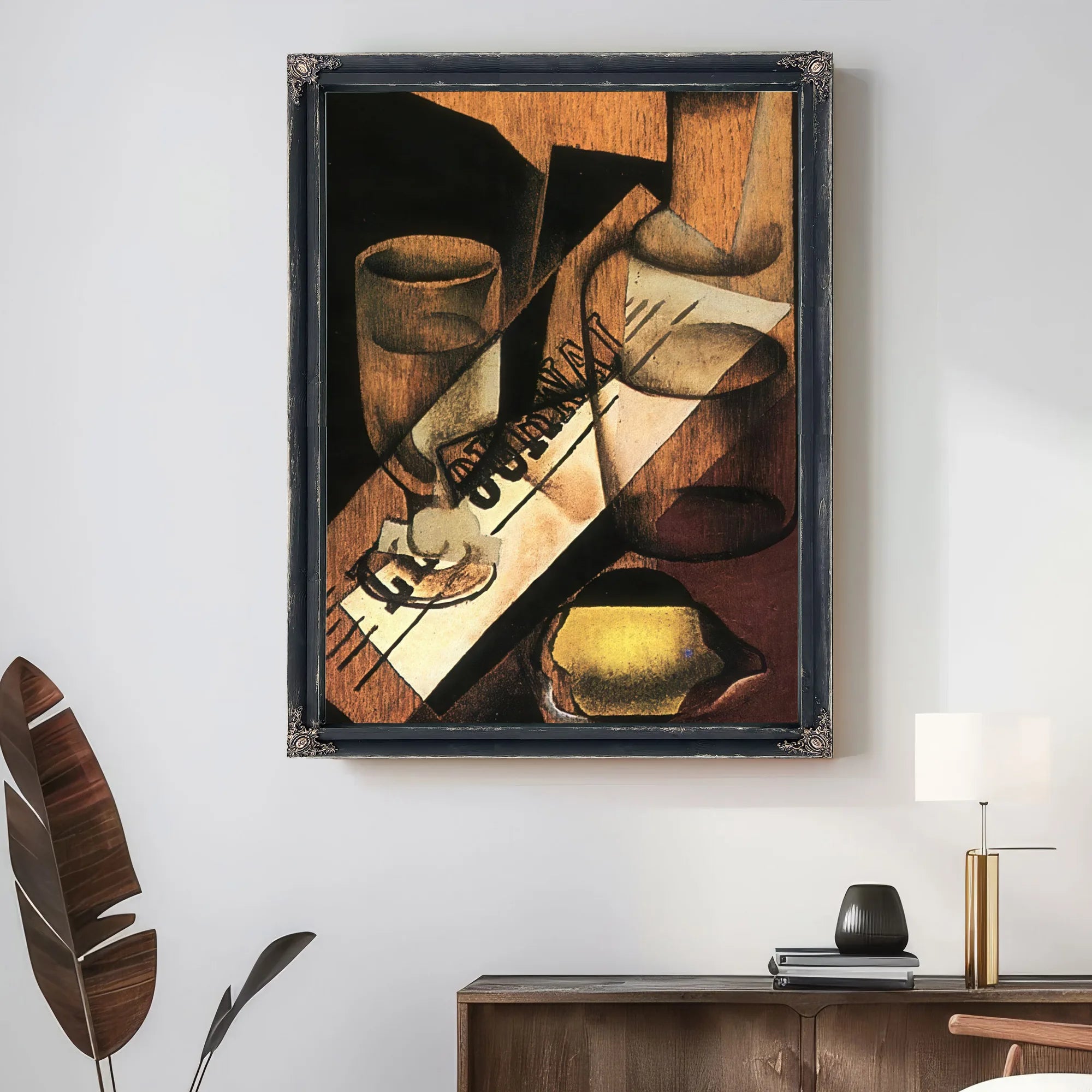 Water Bottle And Lemon By Juan Gris Fine Art Print