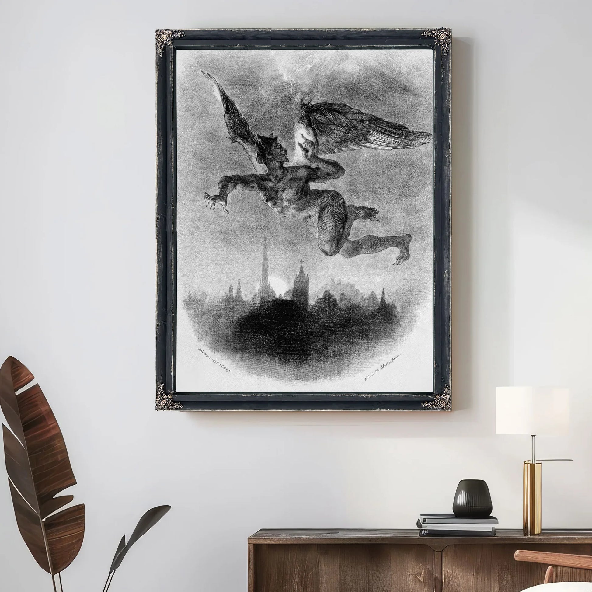 Mephistopheles' Prologue In The Sky, From Goethe's Faust By Ferdinand Victor Eugene Delacroix Fine Art Print