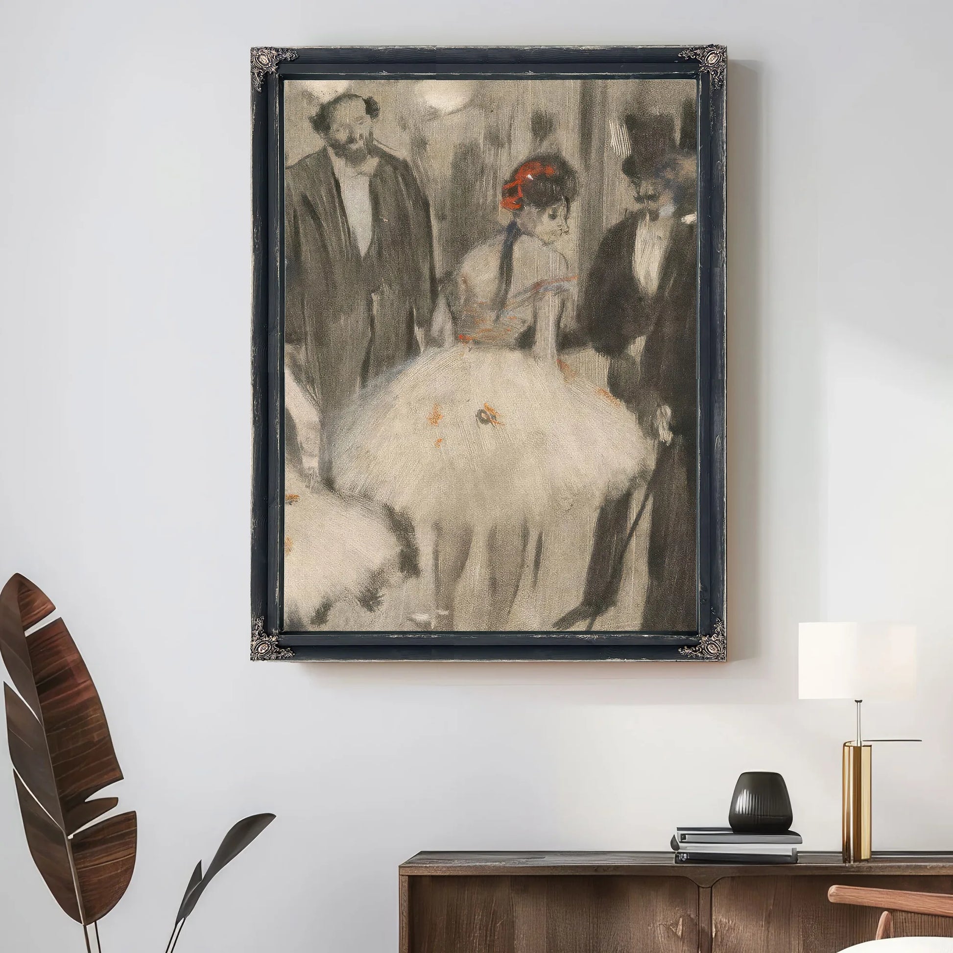 Virginie Being Admired While The Marquis Cavalcanti Looks On By Edgar Degas Fine Art Print