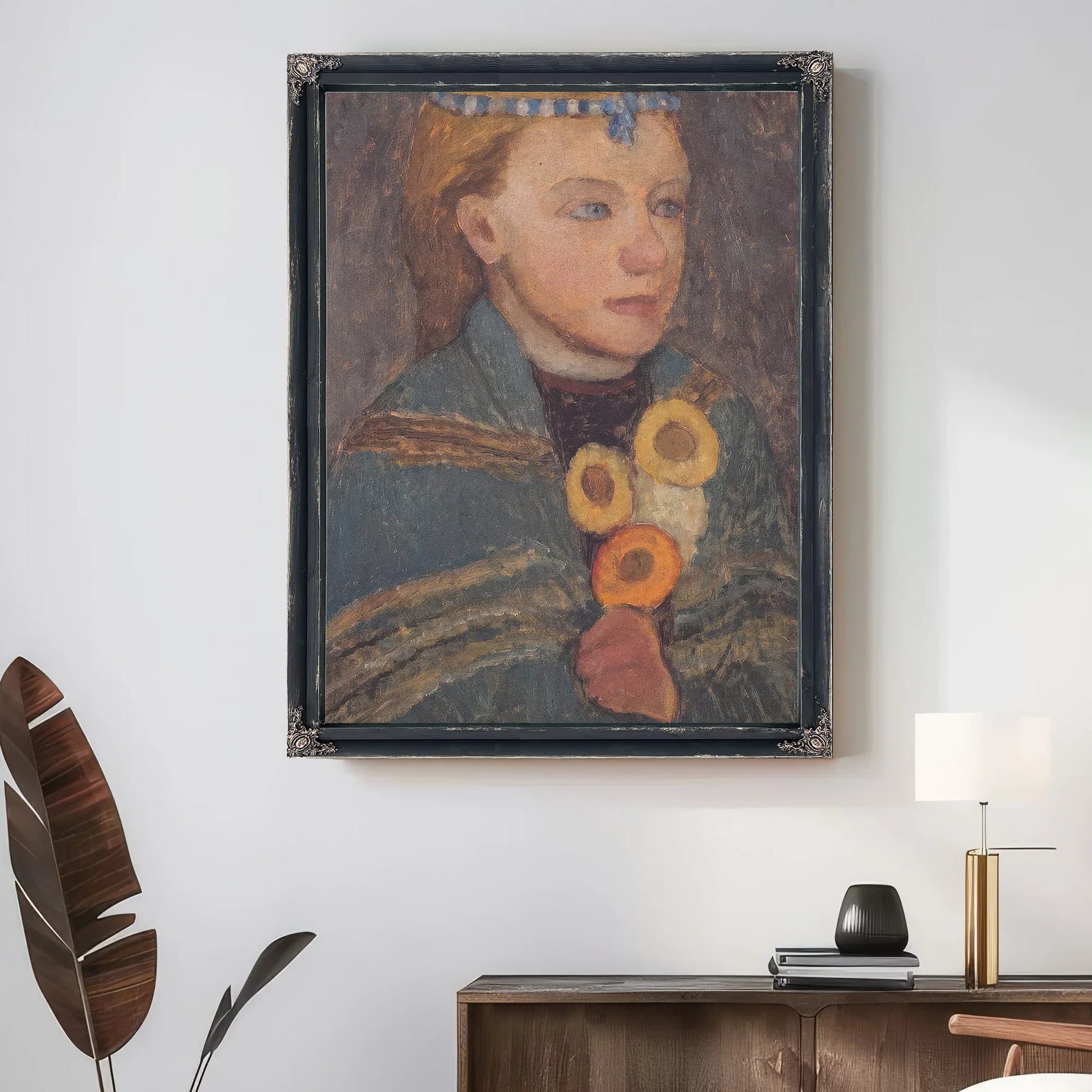 Girl With Blue And White Chain In Her Hair By Paula Modersohn Becker Fine Art Print