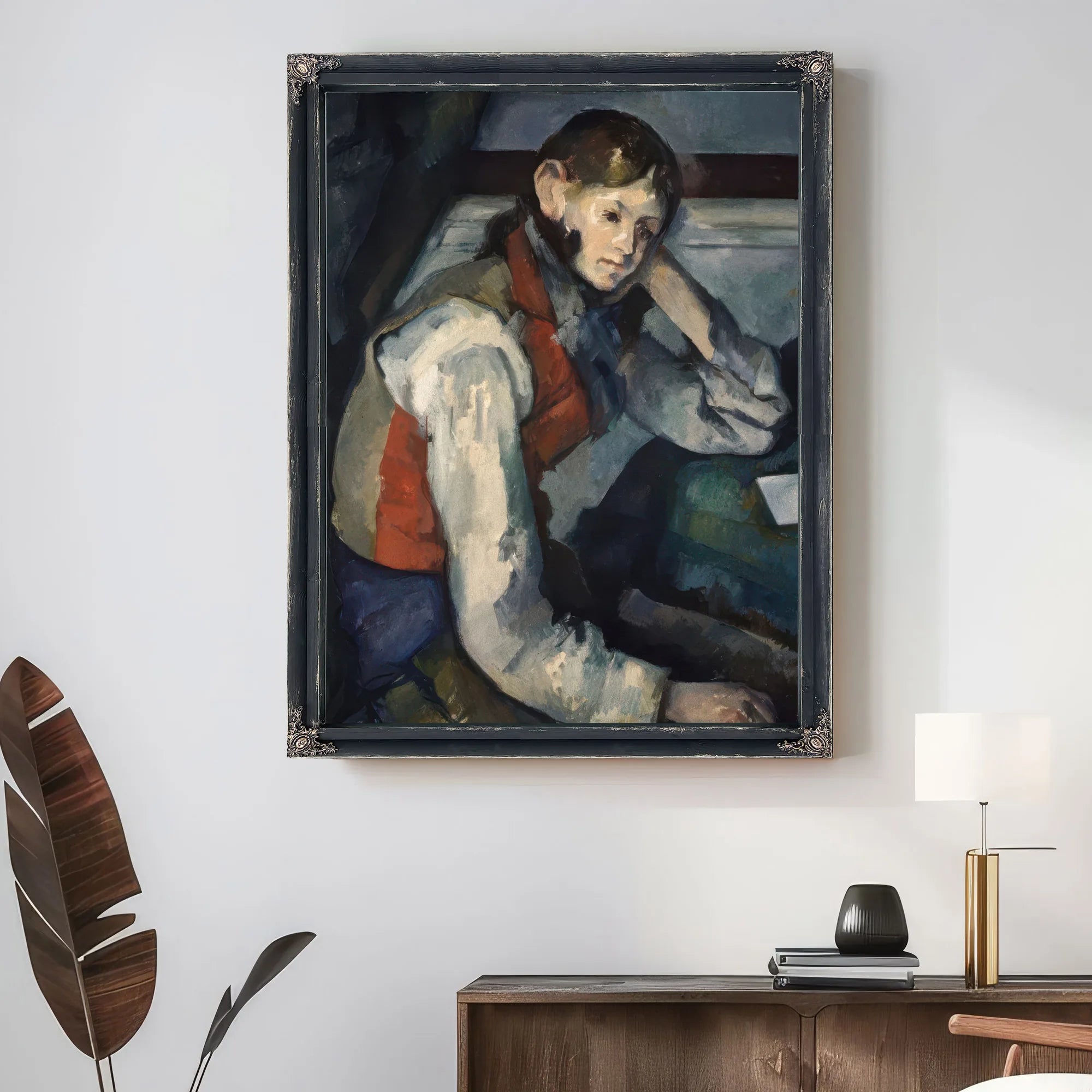 Boy In A Red Waistcoat 1 By Paul Cezanne Fine Art Print