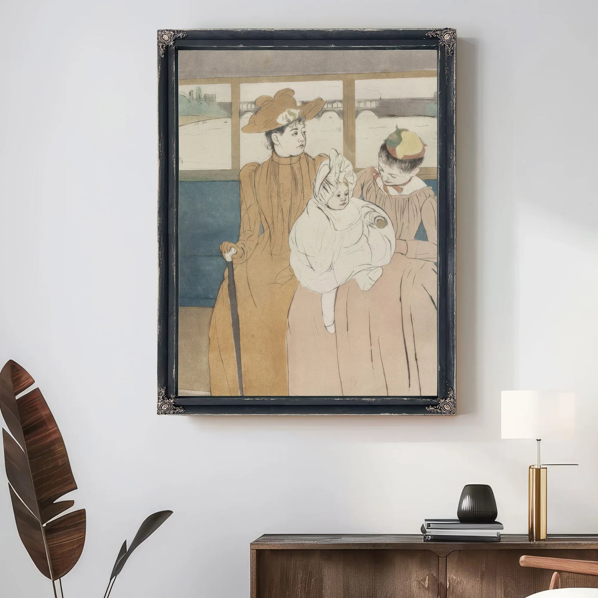 In The Omnibus By Mary Cassatt Fine Art Print