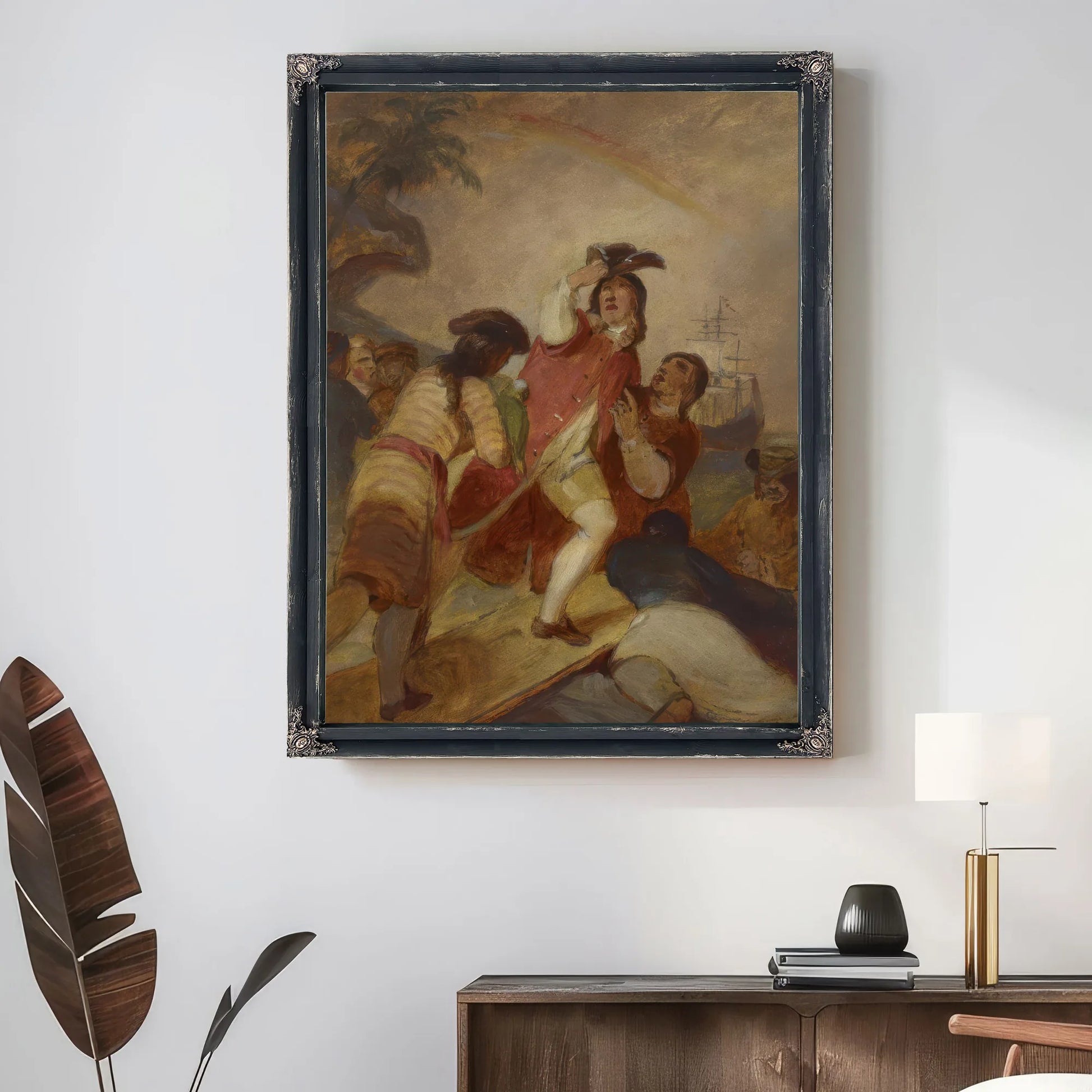 Robinson Crusoe And His Man Friday Leave The Island By Thomas Sully Fine Art Print